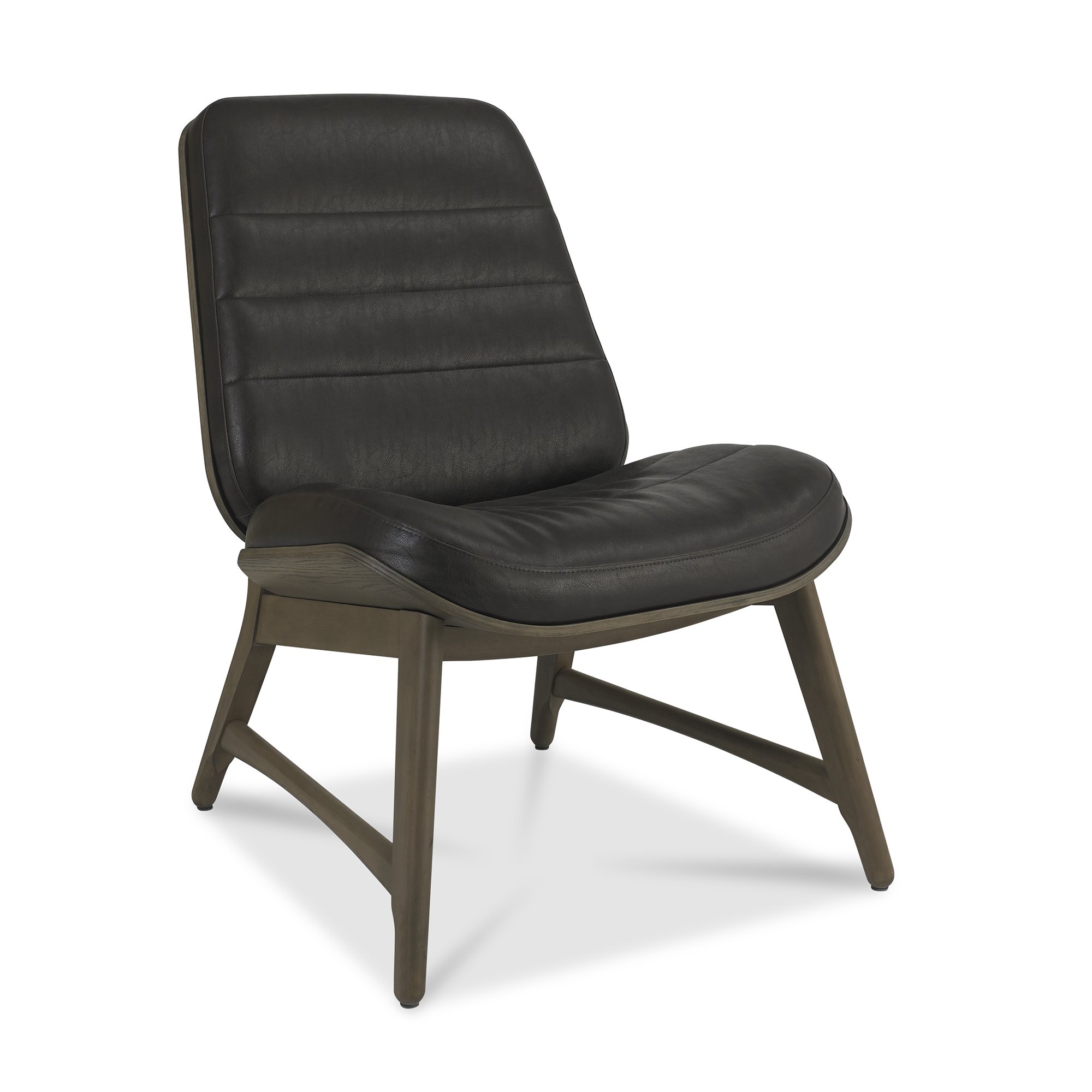 Home Origins Tuxen Weathered Oak Casual Chair- Old West Vintage Fabric- front angle