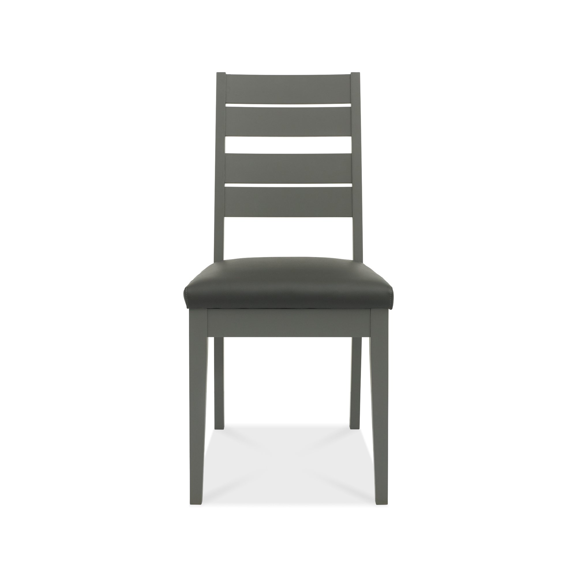 Home Origins Hopper Dark Grey & Scandi Oak 4-6 Seater Dining Table & 4 Hopper Dark Grey Chairs-  Dark Grey Bonded Leather- ch