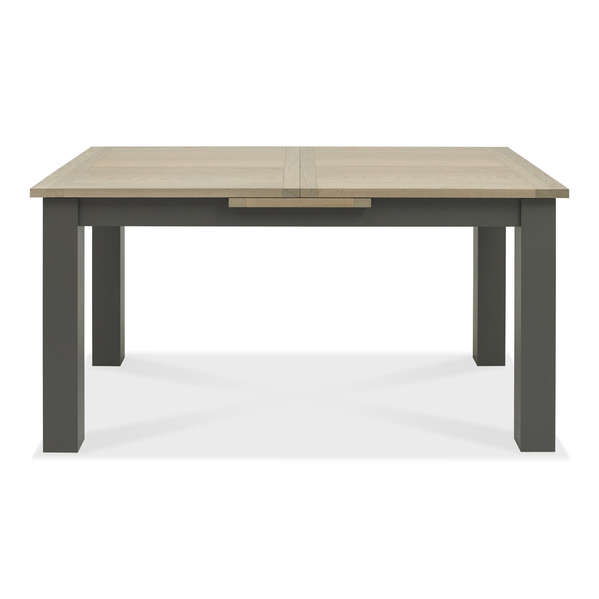 Home Origins Hopper Dark Grey & Scandi Oak 4-6 Seater Dining Table & 4 Johansen Spindle Chairs- Scandi Oak- table front