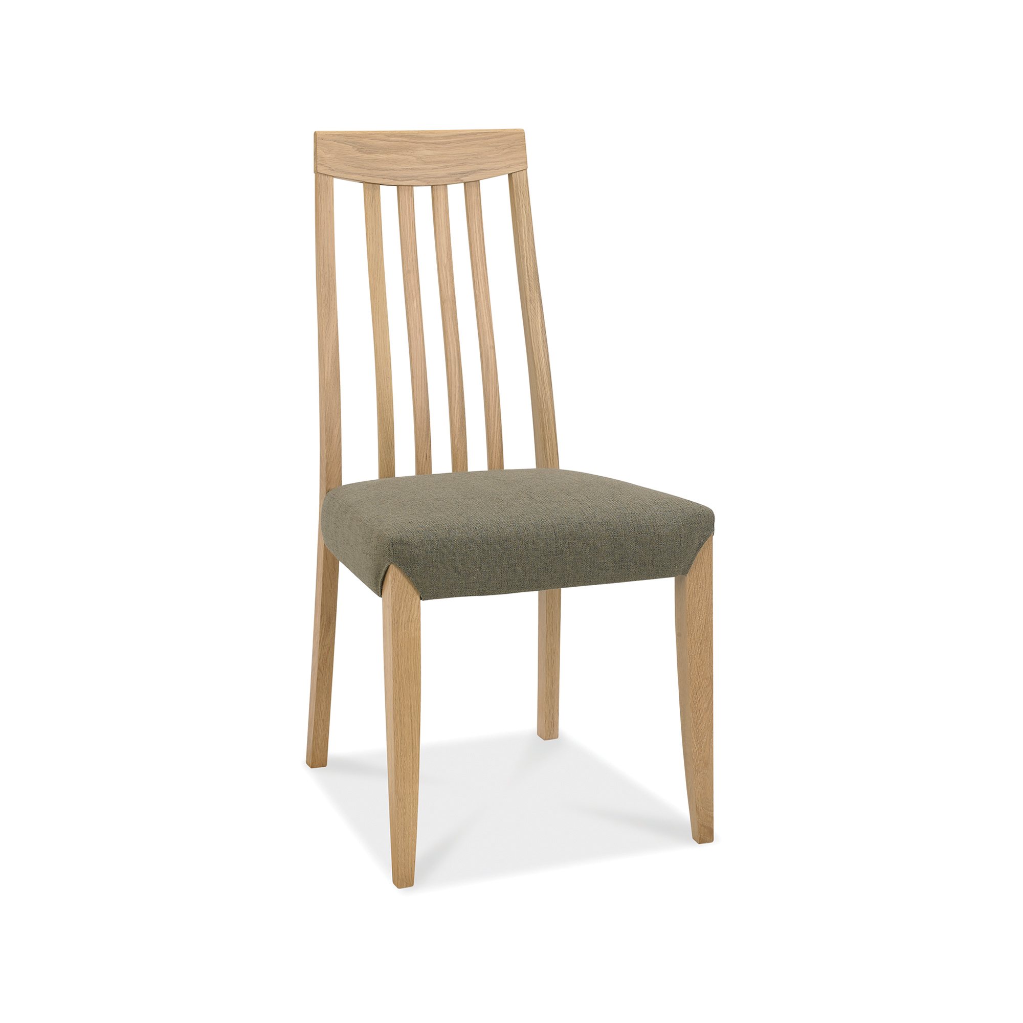 Jasper - Oak Slatted Dining Chair in a Black Gold Fabric (Pair)