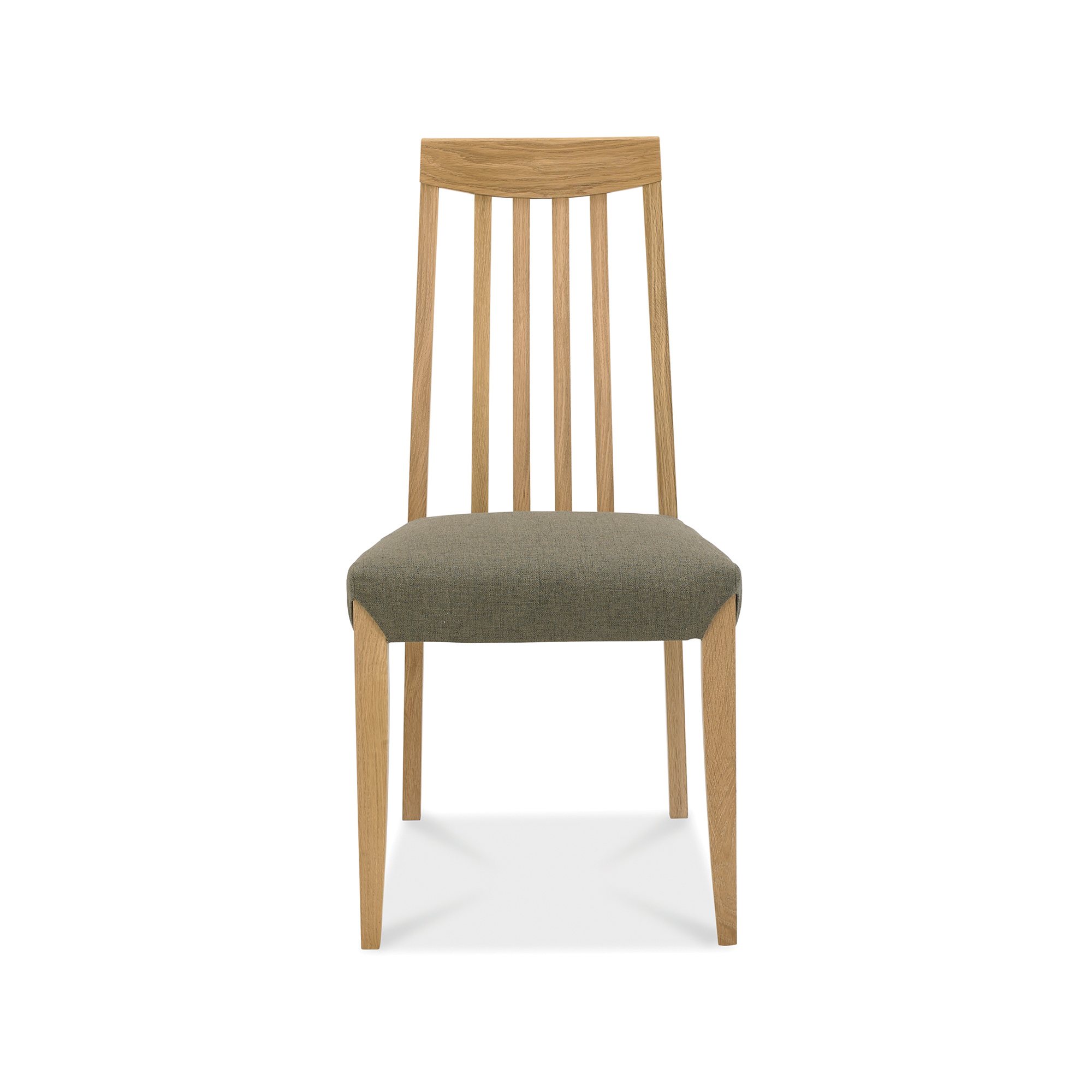 Jasper - Oak Slatted Dining Chair in a Black Gold Fabric (Pair)