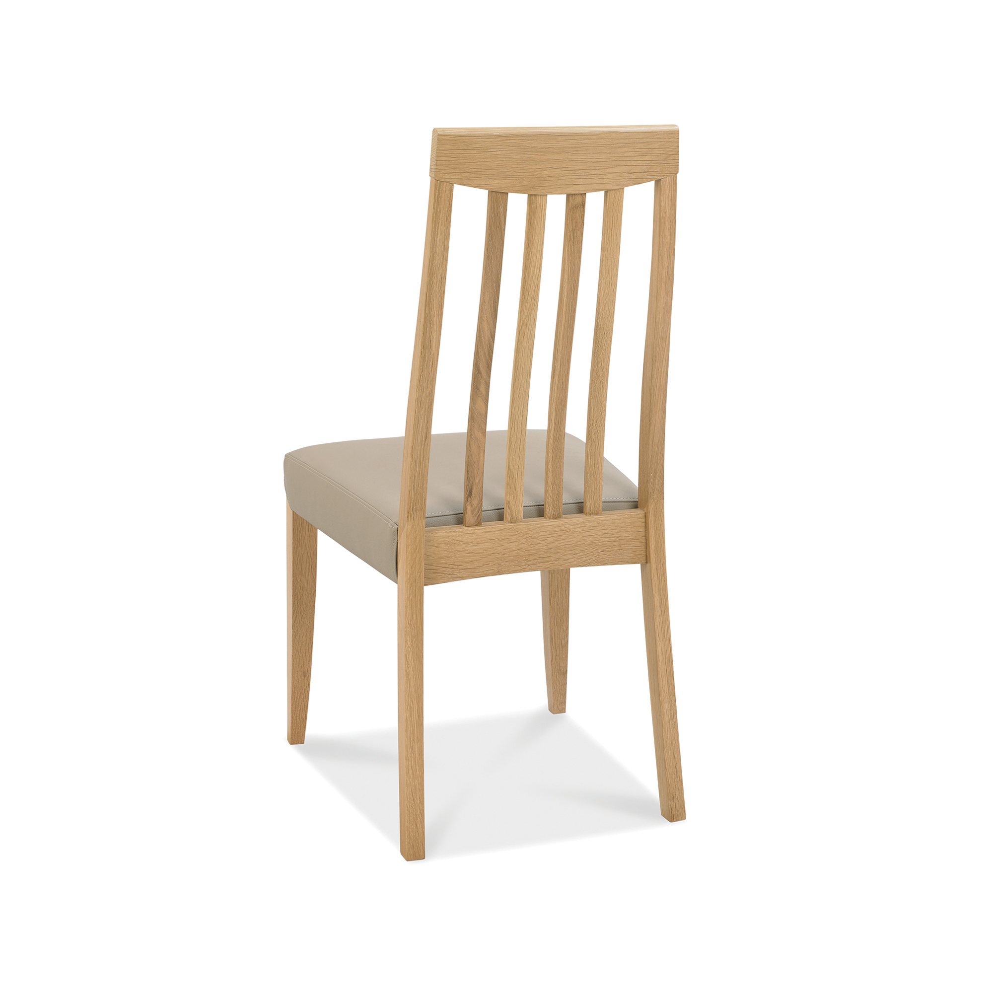 Jasper - Oak Slatted Back Dining Chair in a Grey Bonded Leather (Pair)