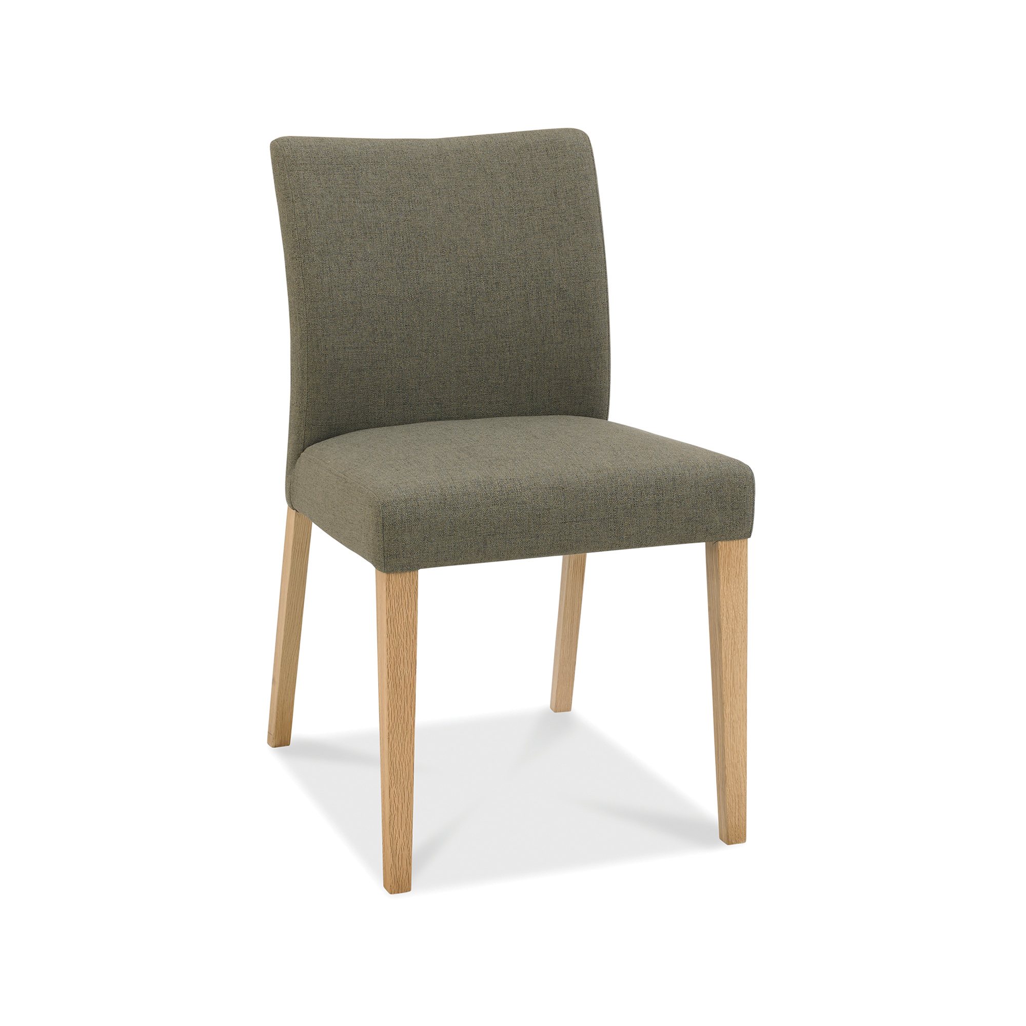 Jasper - Oak Low Back Upholstered Dining Chair in a Black Gold Fabric (Pair)