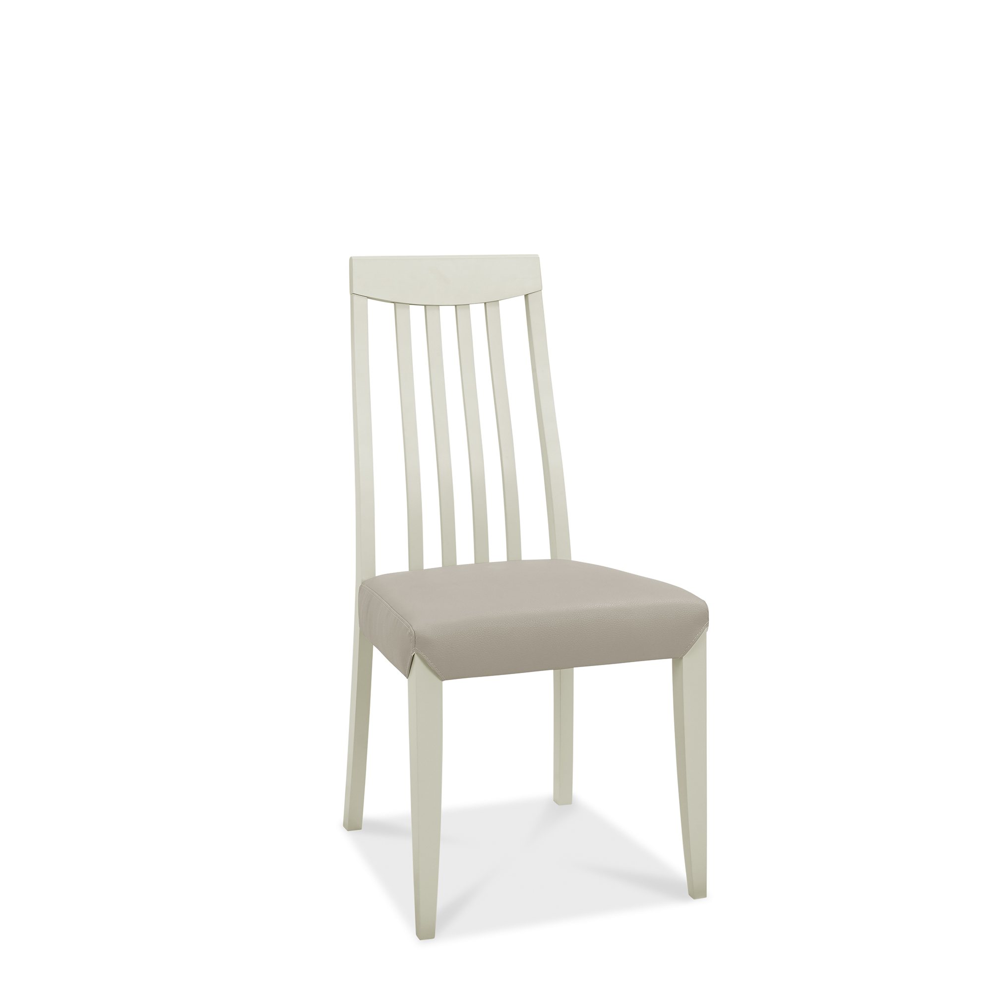 Jasper - Soft Grey Slatted Dining Chair in a Grey Bonded Leather (Pair)