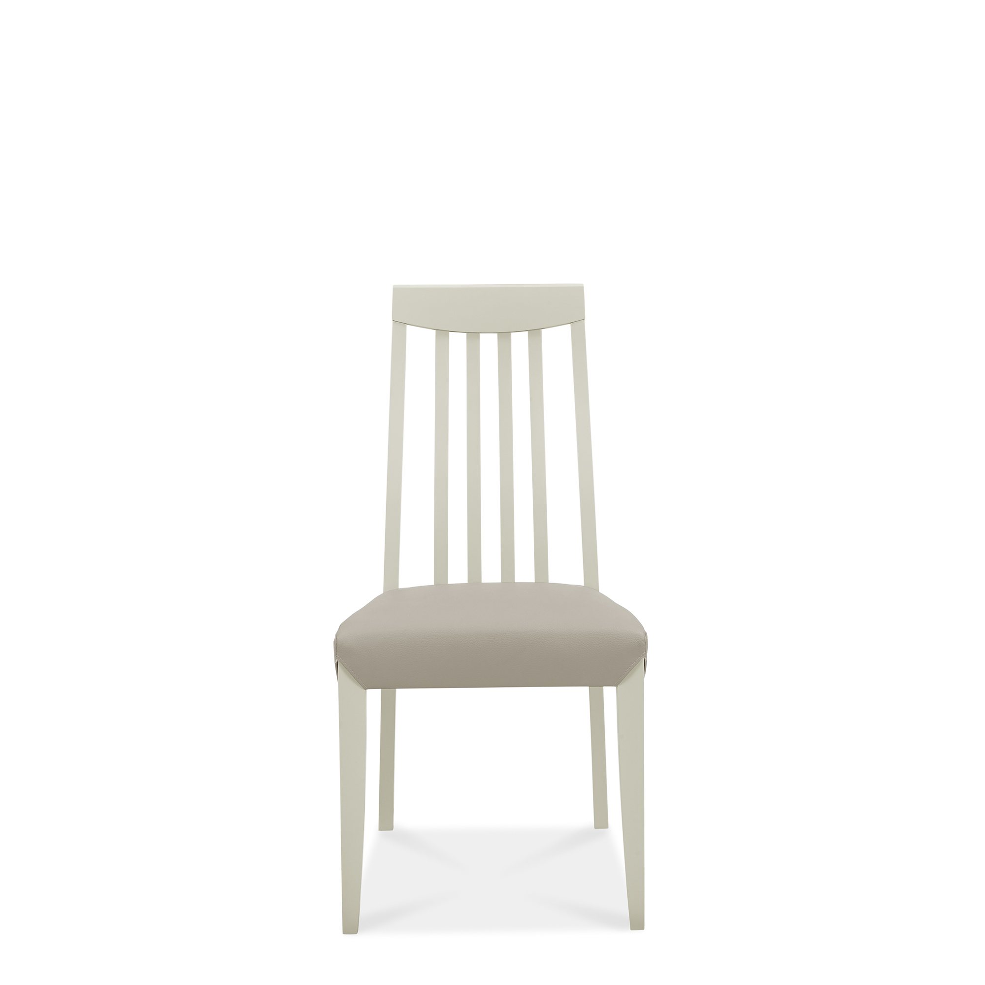 Jasper - Soft Grey Slatted Dining Chair in a Grey Bonded Leather (Pair)