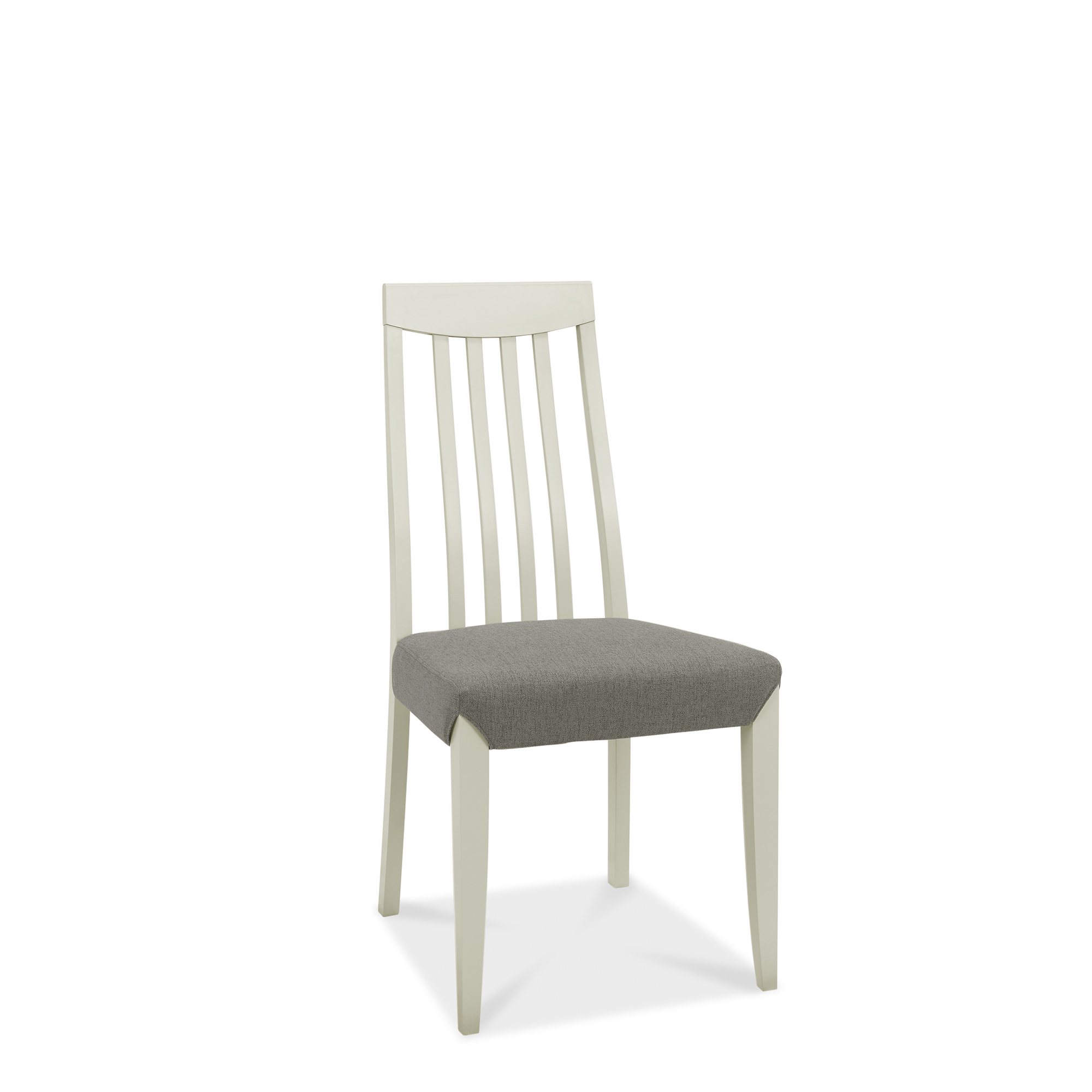 Jasper - Soft Grey Slatted Back Dining Chair in a Titanium Fabric (Pair)