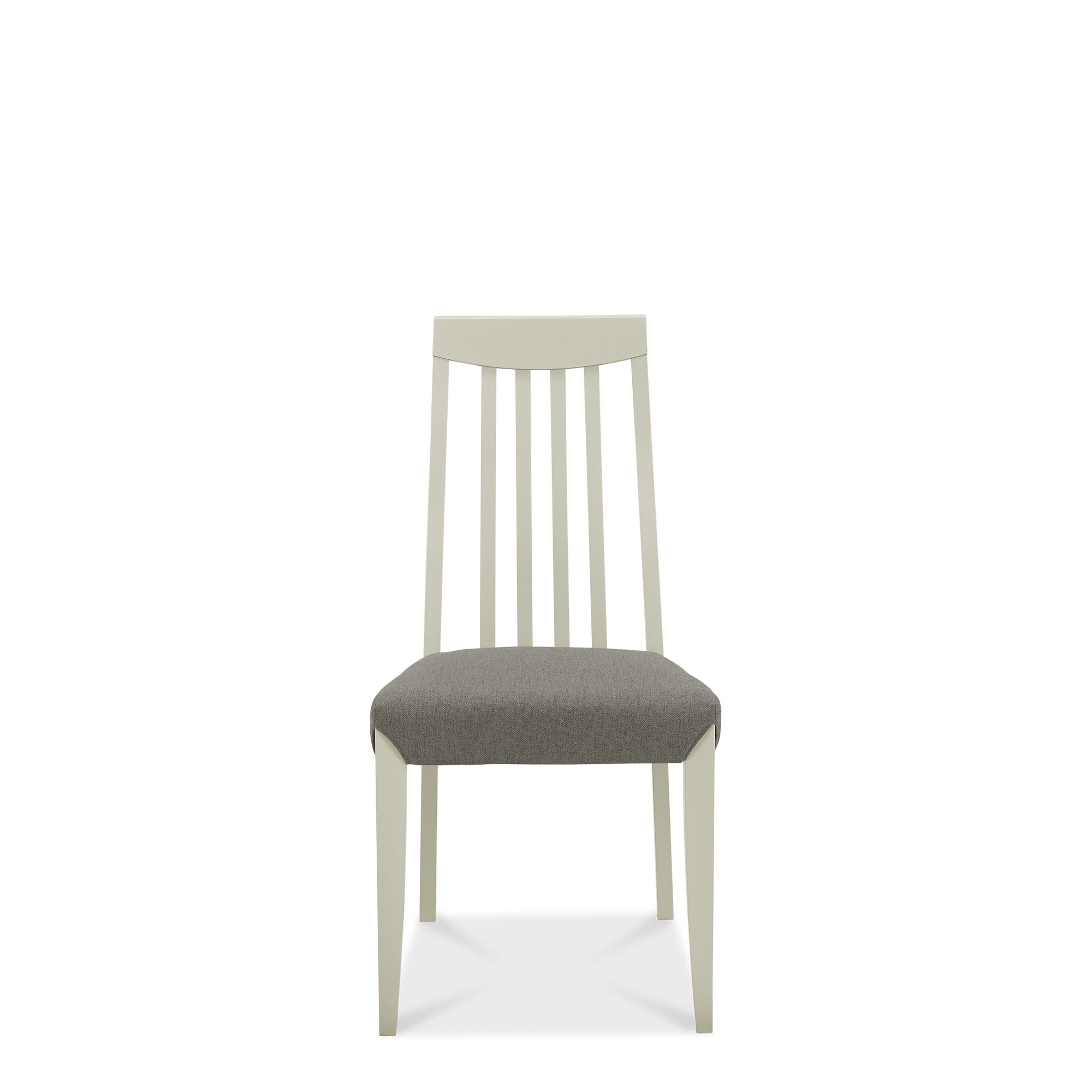 Jasper - Soft Grey Slatted Back Dining Chair in a Titanium Fabric (Pair)