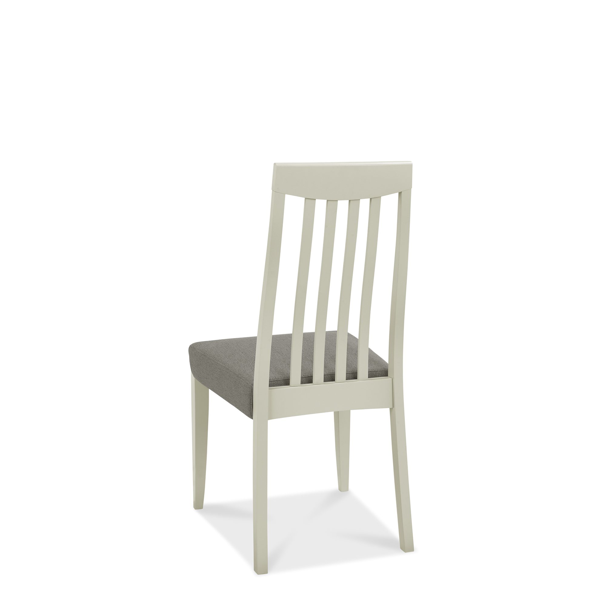 Jasper - Soft Grey Slatted Back Dining Chair in a Titanium Fabric (Pair)