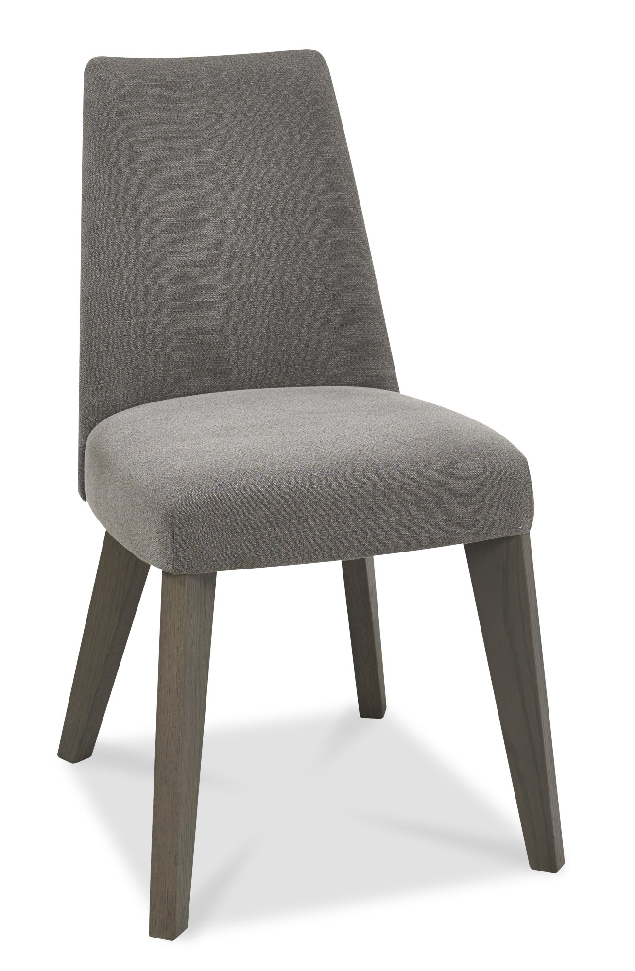 Home Origins Garner Aged Oak Upholstered Smoke Grey Chairs - front angle shot