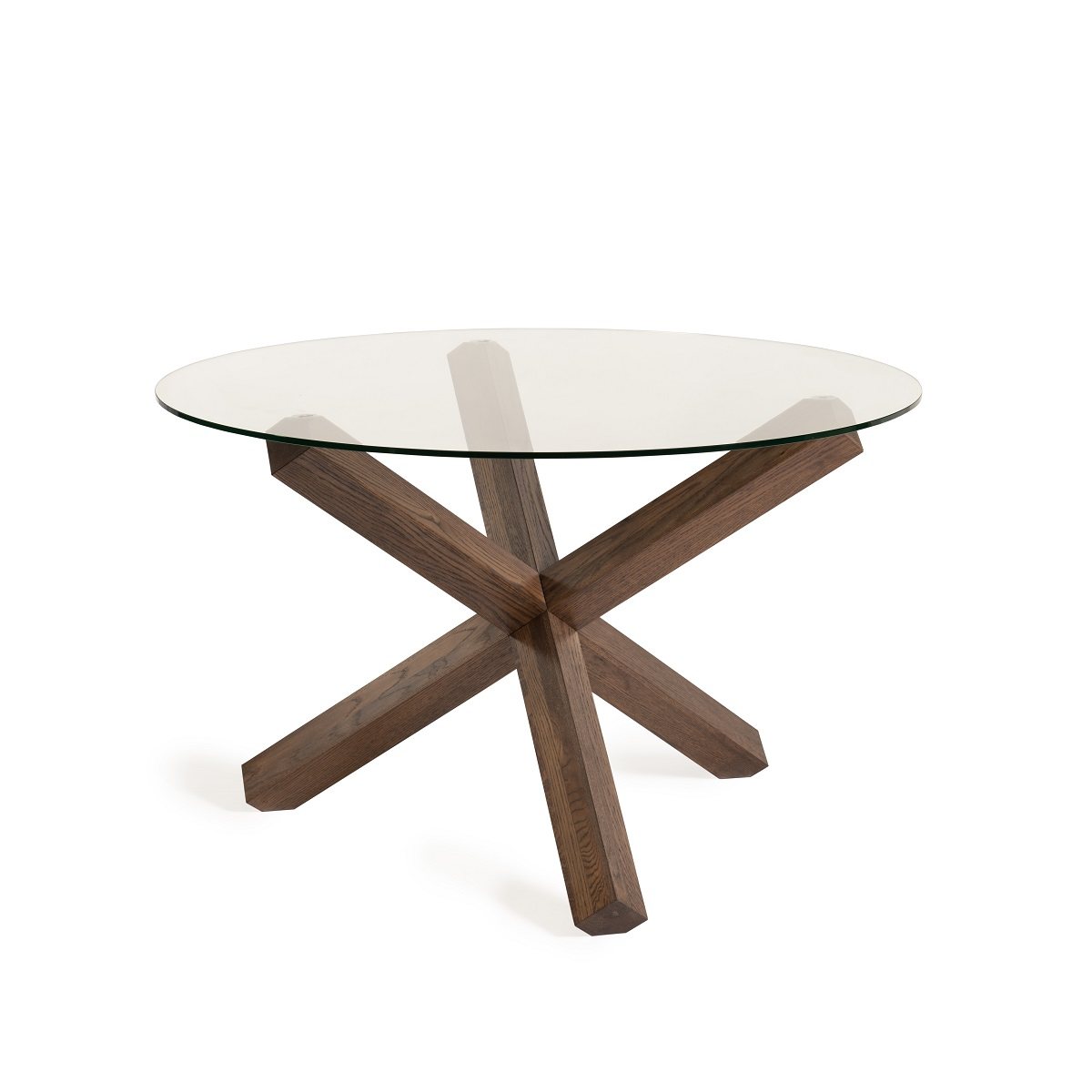 Goya - Dark Oak Glass 4 Seater Circular Dining Table