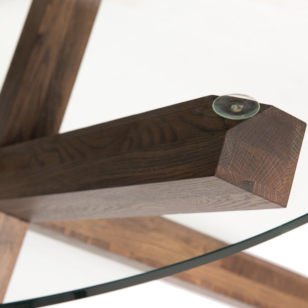 Goya - Dark Oak Glass 4 Seater Circular Dining Table