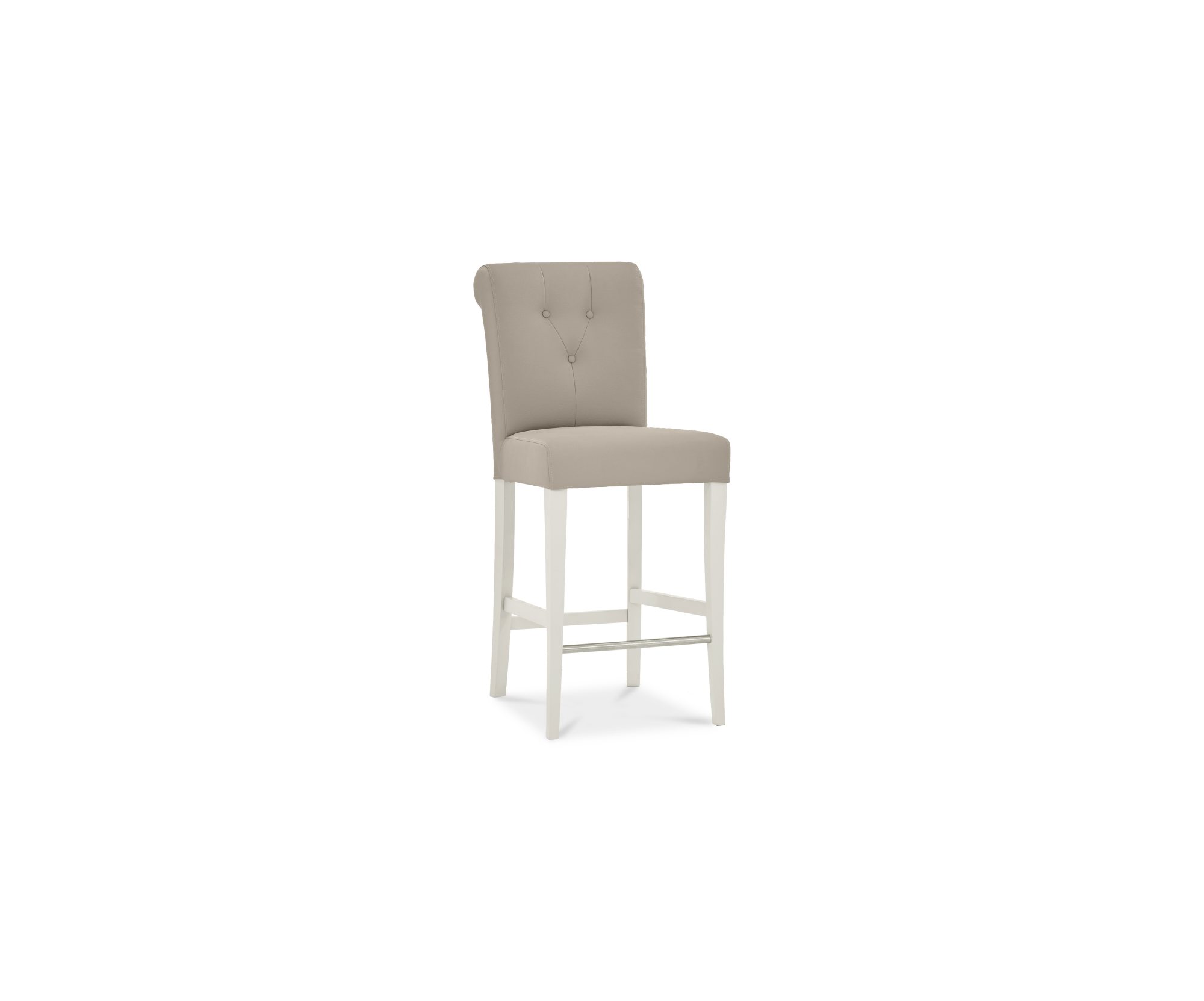 Miller - Grey Washed Oak Bar Stool in Grey Bonded Leather (Pair)