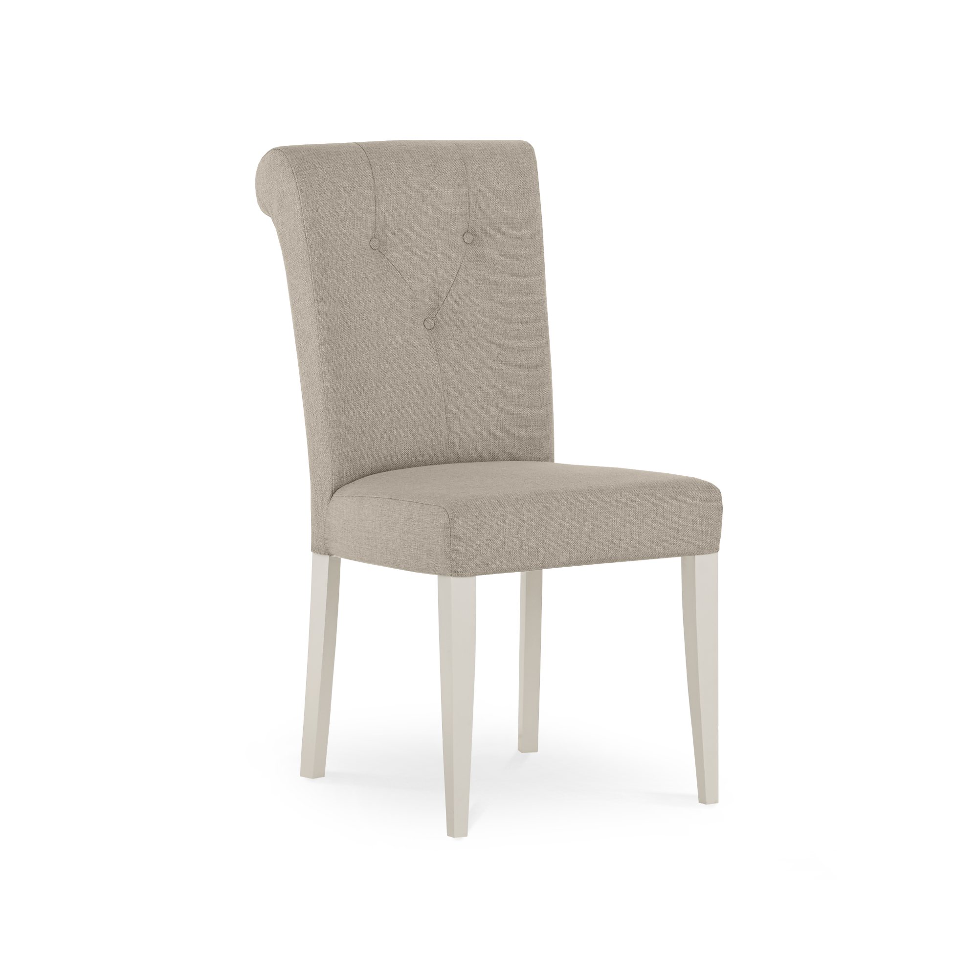 Miller - Grey Washed Oak Dining Chair in Pebble Grey Fabric (Pair)
