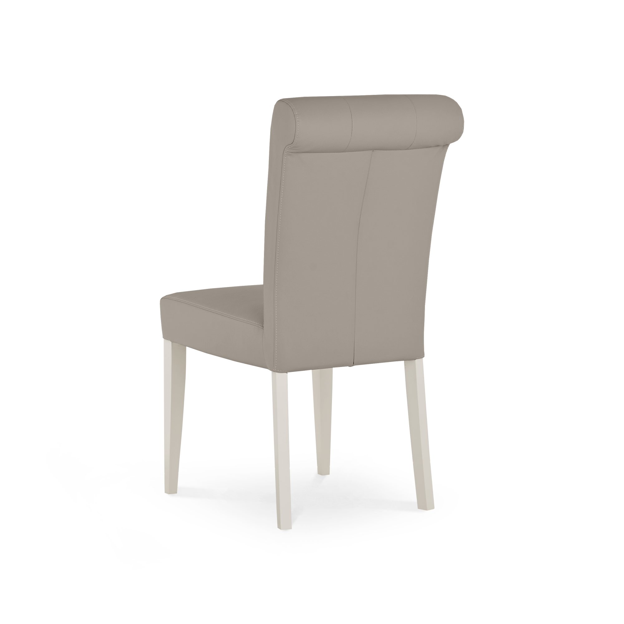 Miller - Grey Washed Oak Dining Chair in Grey Bonded Leather (Pair)