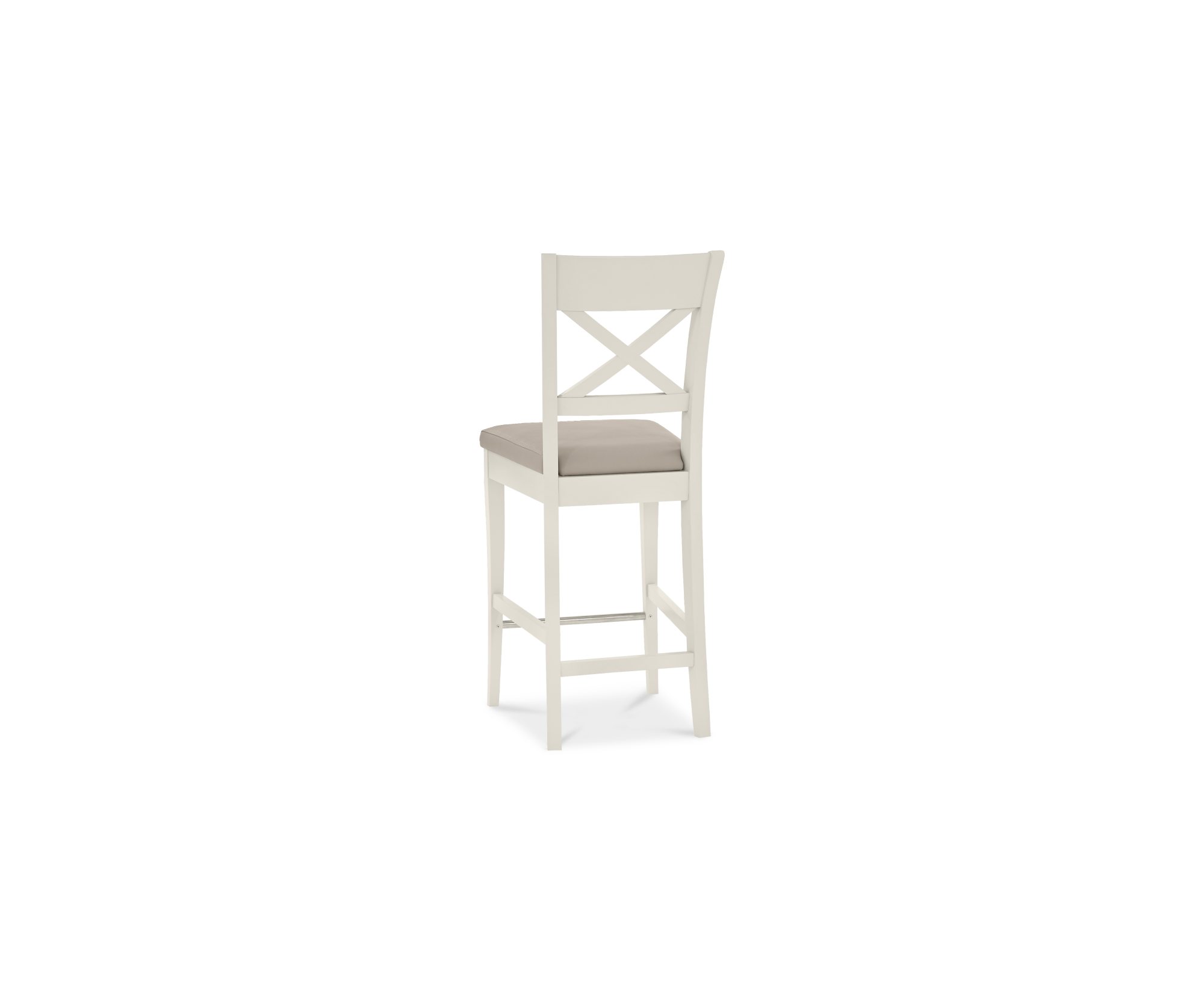 Miller - Grey Washed Oak X Back Bar Stool in Grey Bonded Leather (Pair)