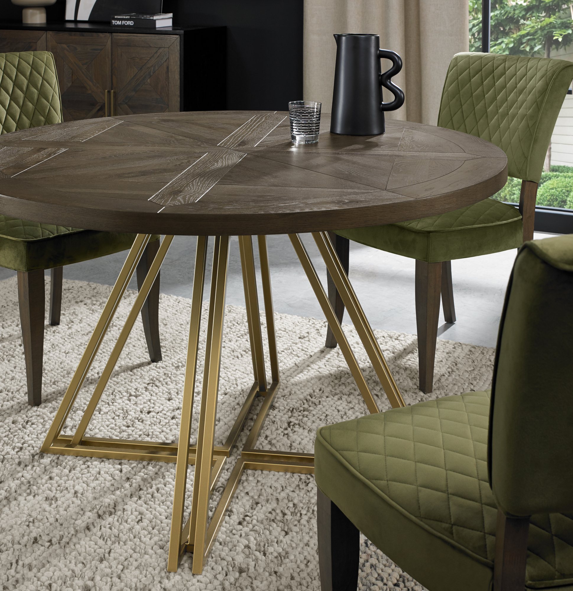 Varela Fumed Oak 4 Seater Circular Dining Table