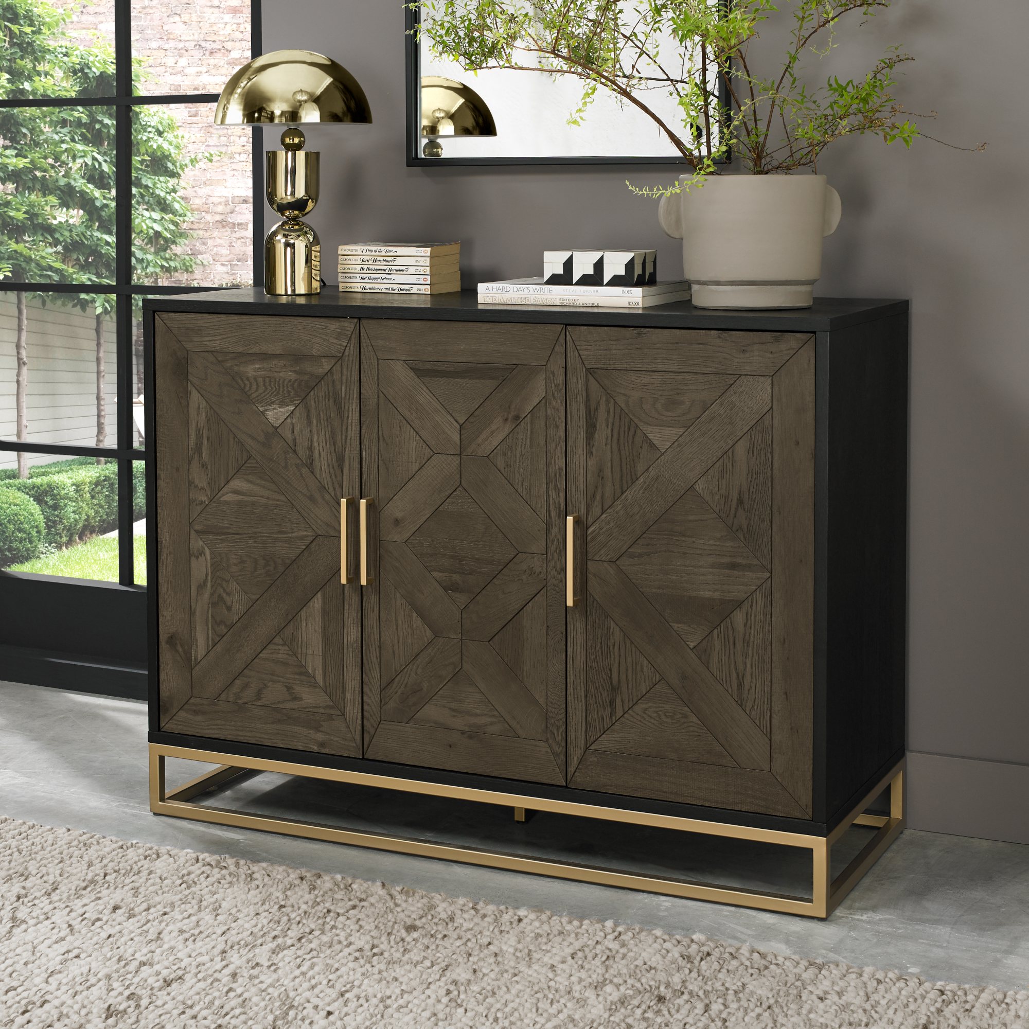 Varela Fumed Oak Narrow Sideboard