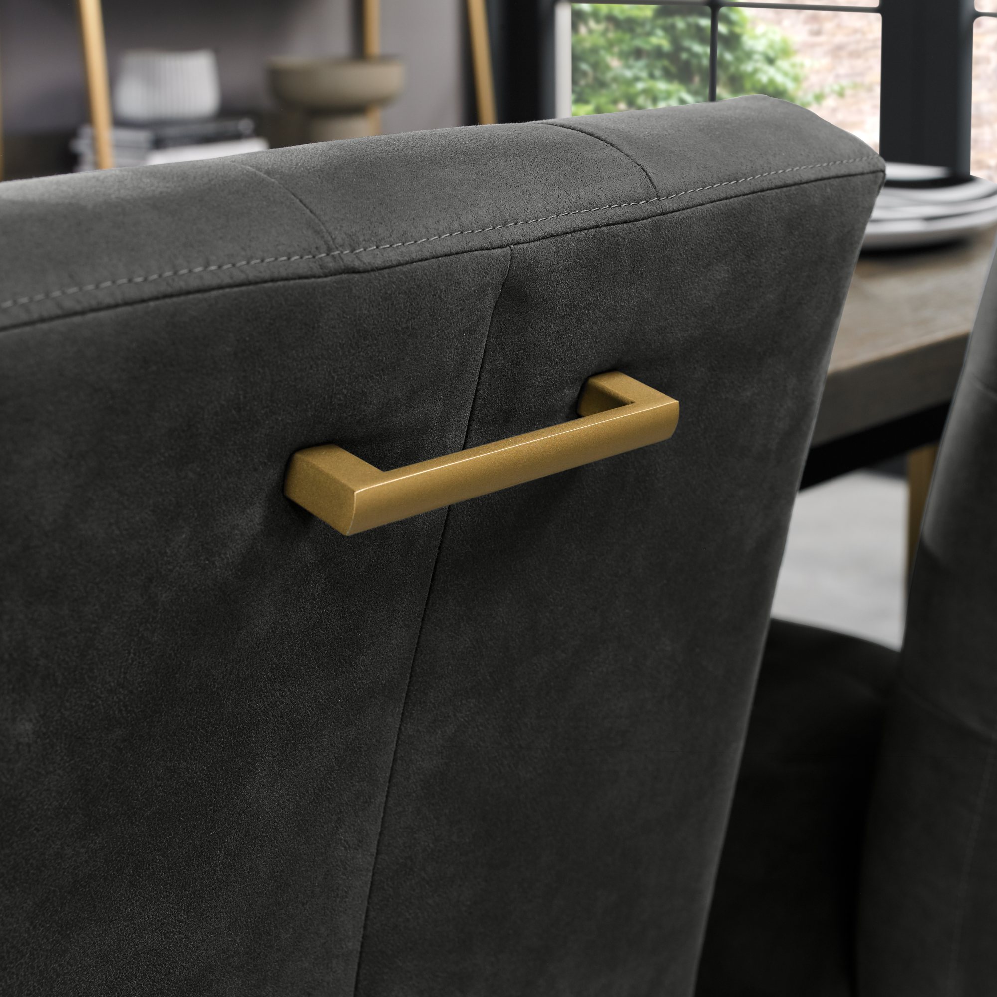 Varela - Cantilever Dining Chair in Black Fabric (Pair)