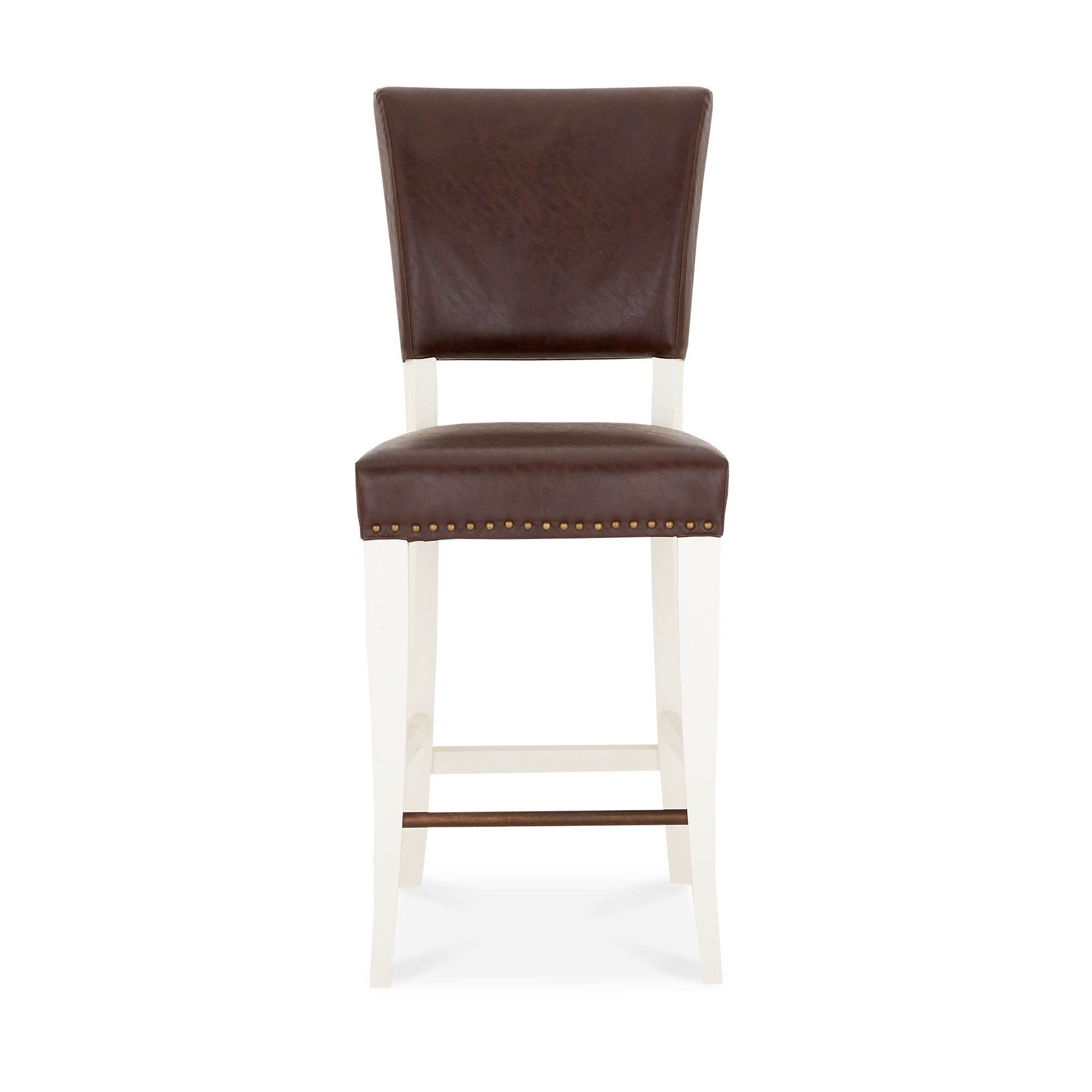 Rivera - Ivory Oak Bar Stool in Espresso Faux Leather (Pair)