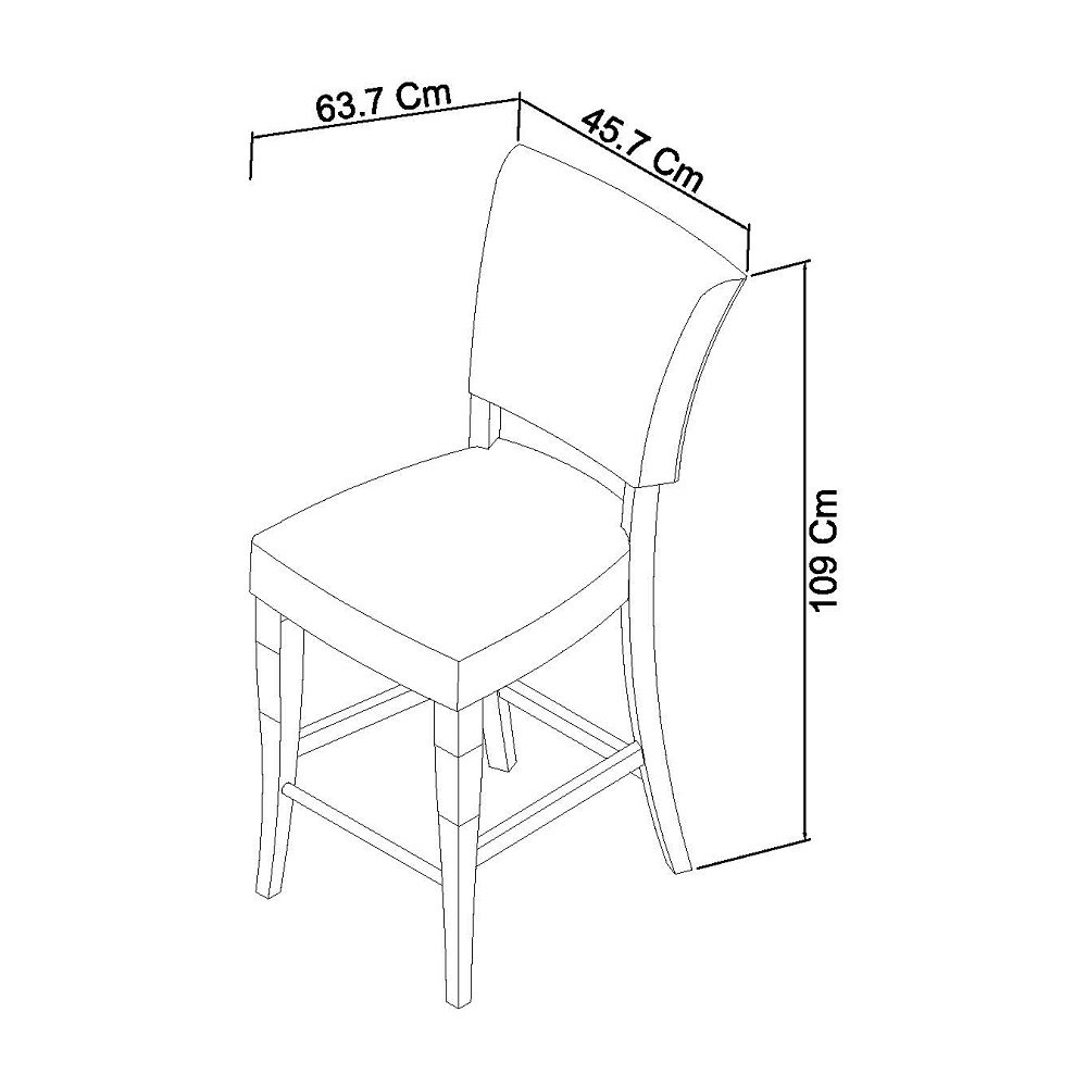 Rivera - Ivory Oak Bar Stool in Espresso Faux Leather (Pair)