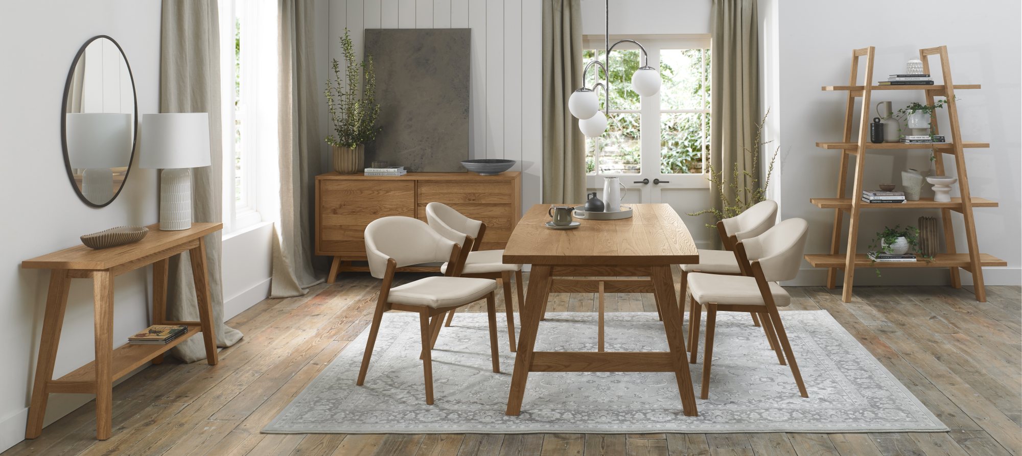 Rosen - Rustic Oak 4-6 Seater Extendable Dining Table