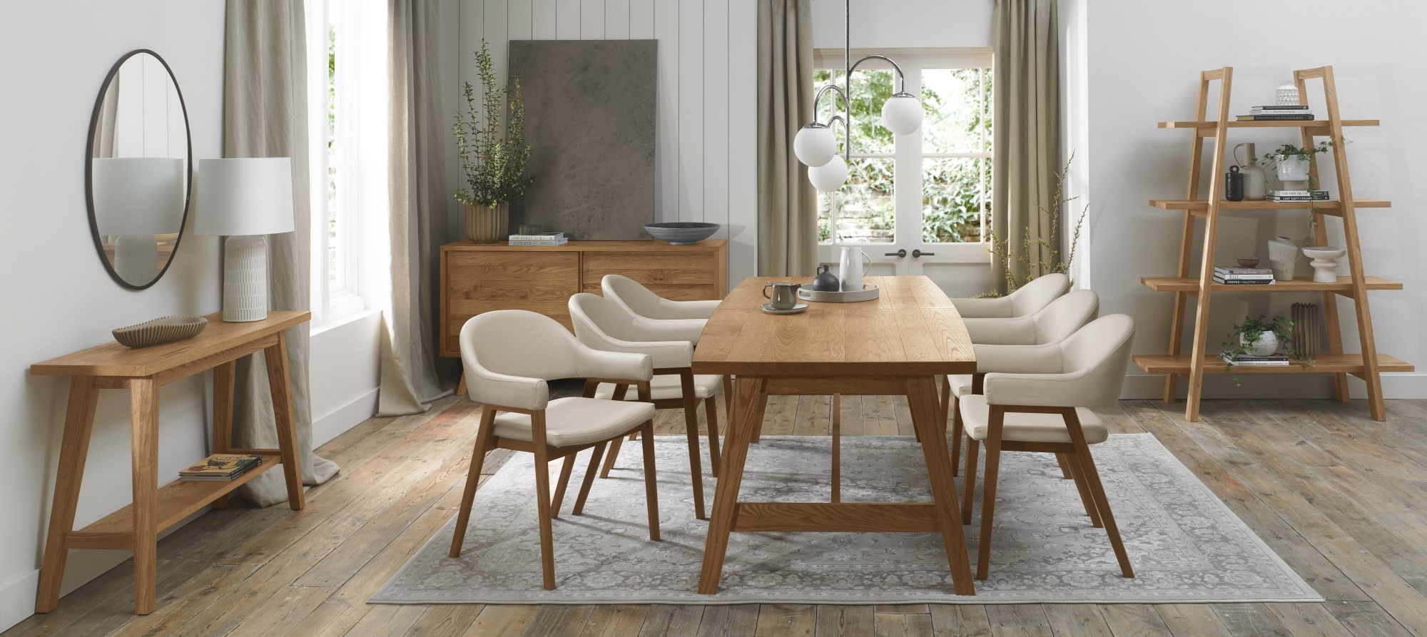 Rosen - Rustic Oak 6-8 Seater Extendable Dining Table