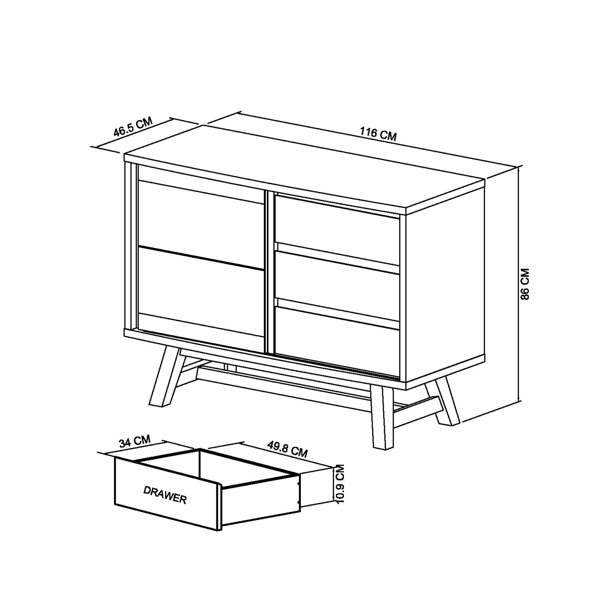 Rosen - Rustic Oak Narrow Sideboard