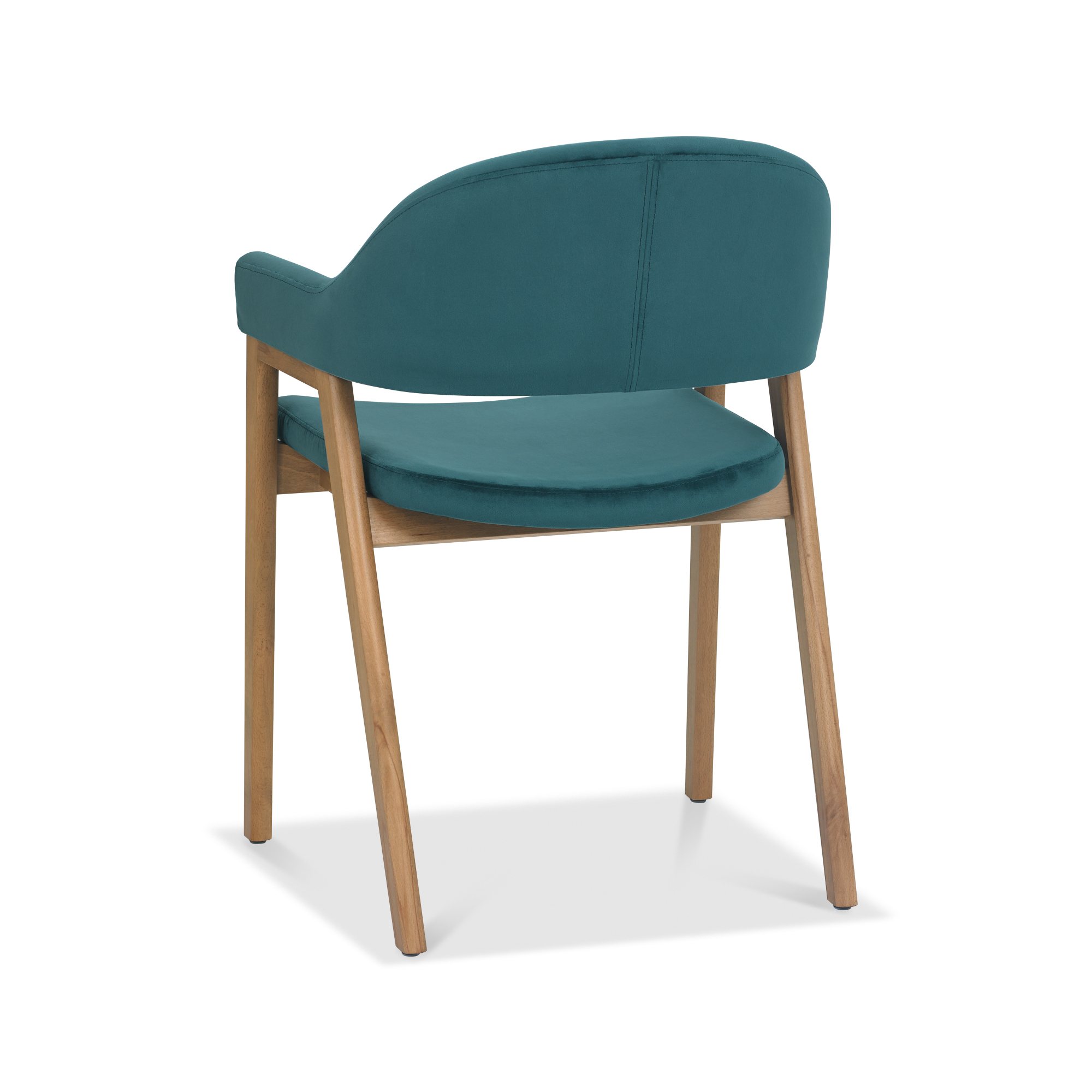 Rosen - Rustic Oak Dining Arm Chair in Oak Azure Velvet (Pair)