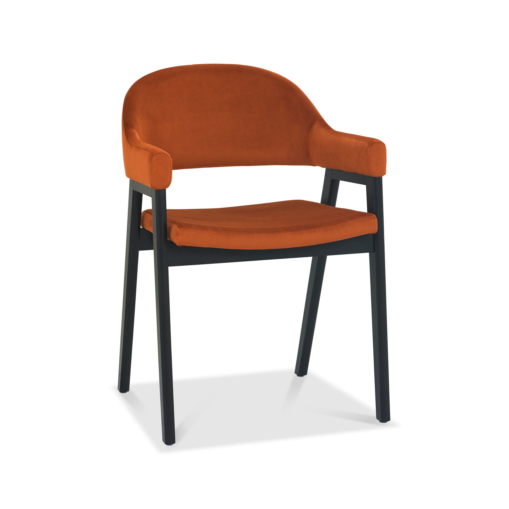 Rosen - Peppercorn Dining Arm Chair in Rust Velvet (Pair)
