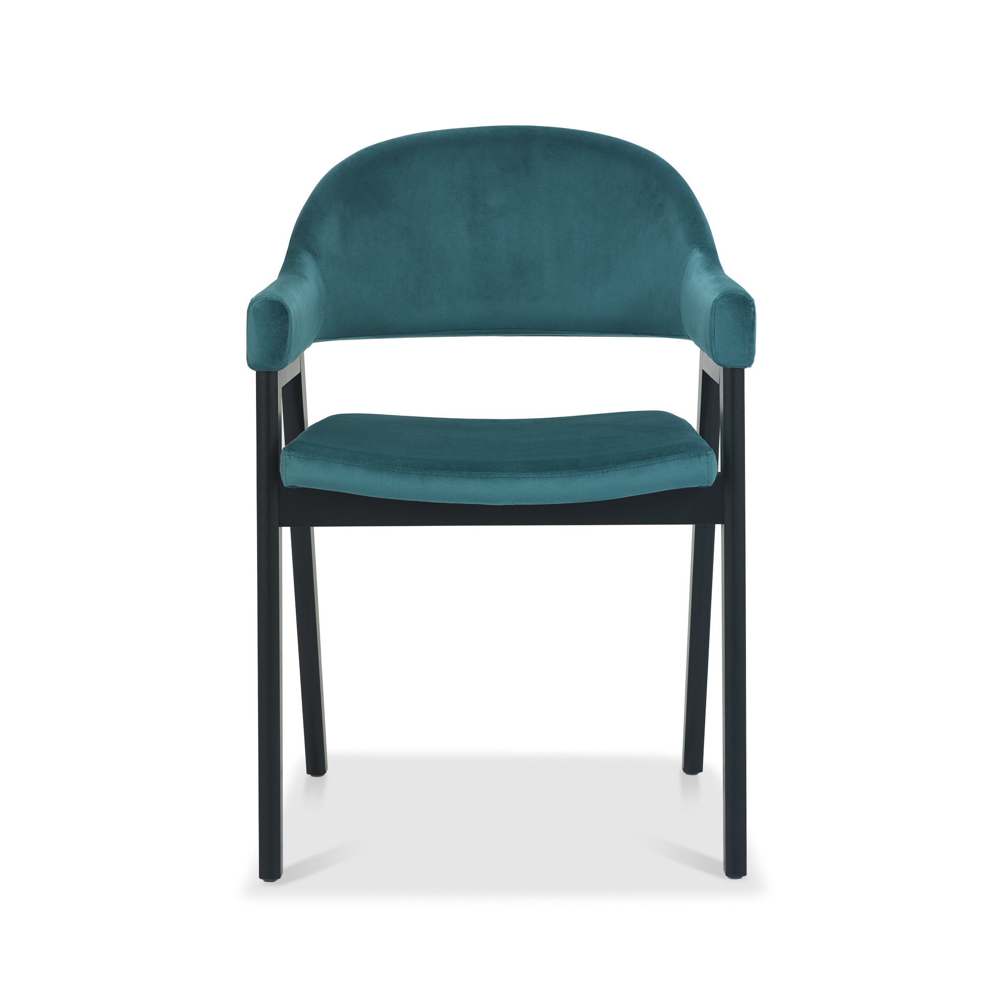 Rosen - Peppercorn Dining Arm Chair in Azure Velvet (Pair)