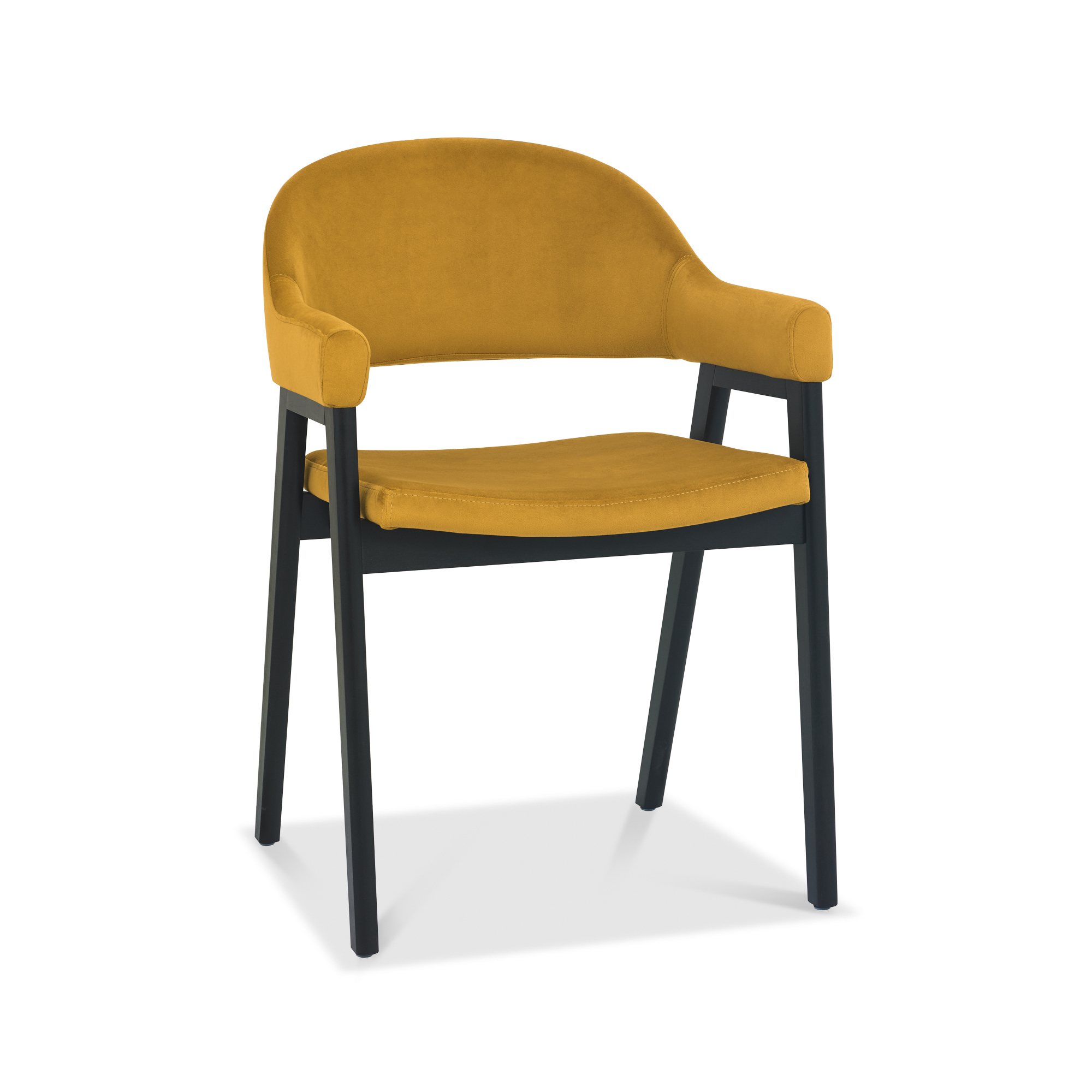Rosen - Peppercorn Dining Arm Chair in Dark Mustard Velvet (Pair)