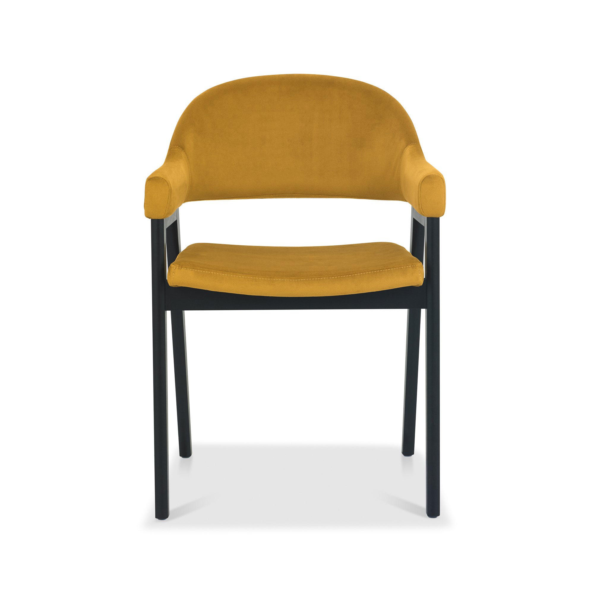 Rosen - Peppercorn Dining Arm Chair in Dark Mustard Velvet (Pair)
