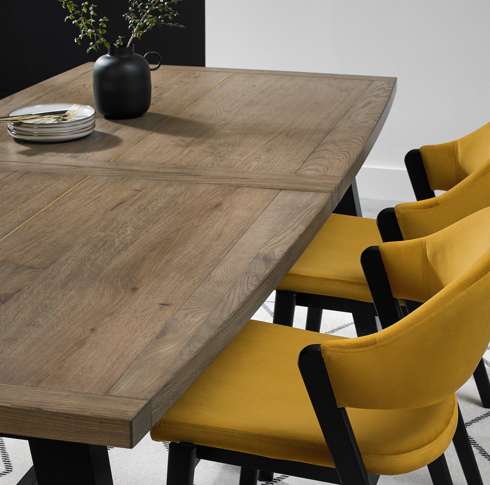 Rosen Weathered Oak & Peppercorn 4 - 6 Seater Dining Table