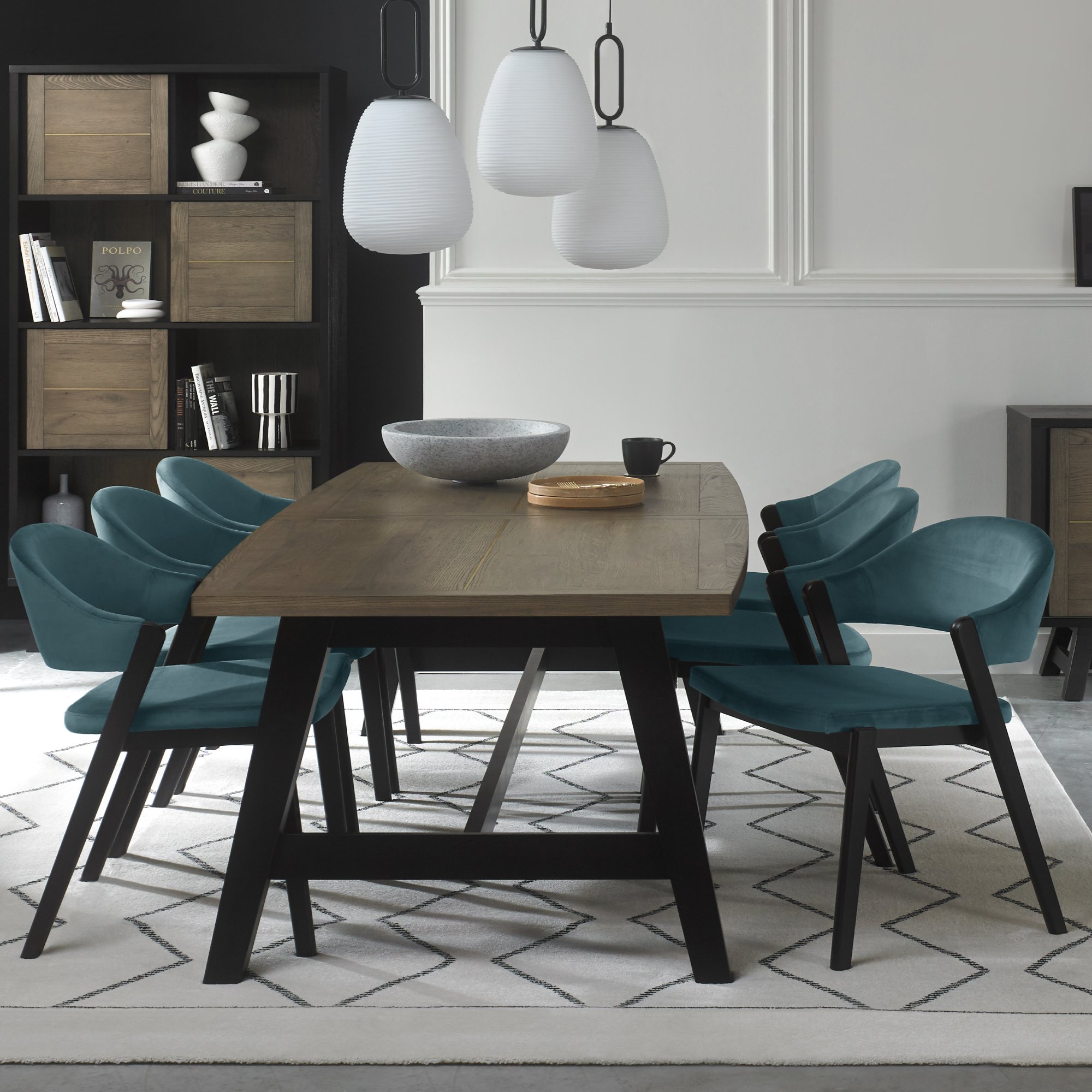 Rosen Weathered Oak & Peppercorn 6 - 8 Seater Dining Table