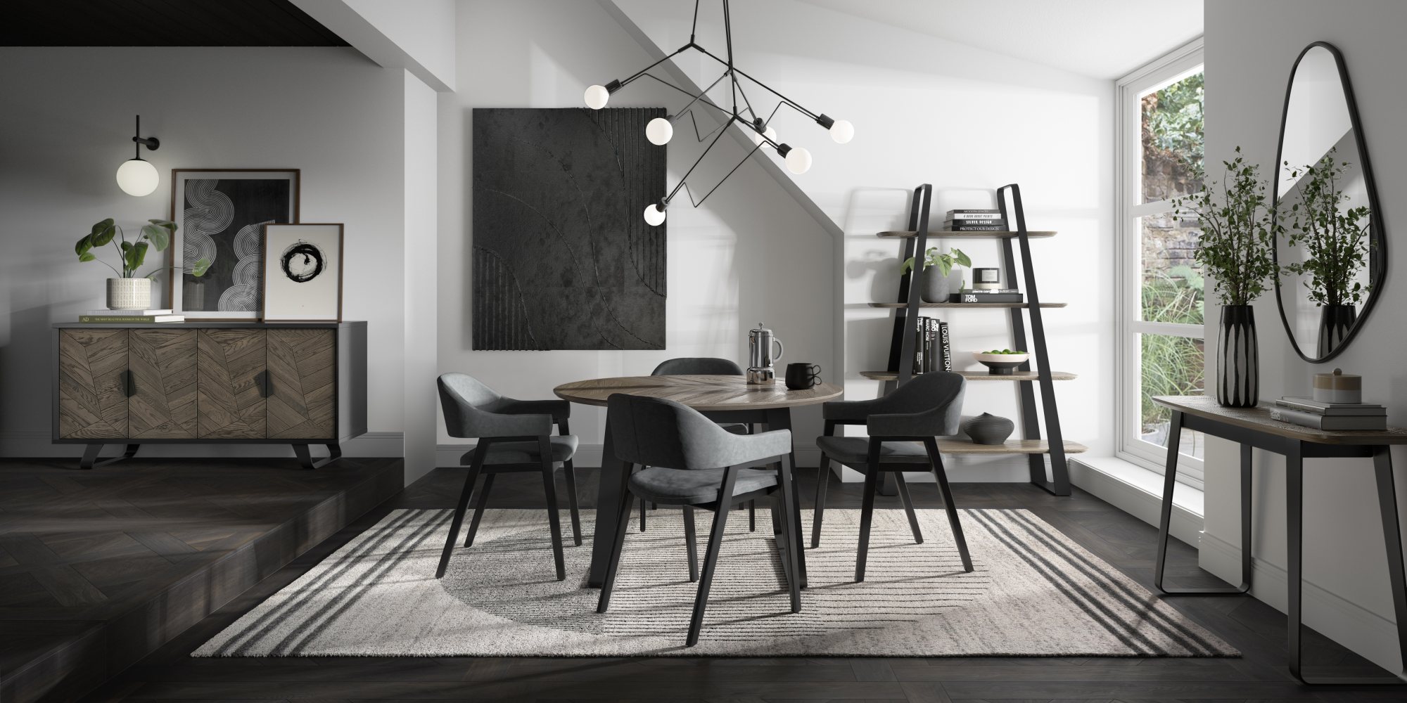 Castello - Weathered Oak 4 Seater Circular Dining Table