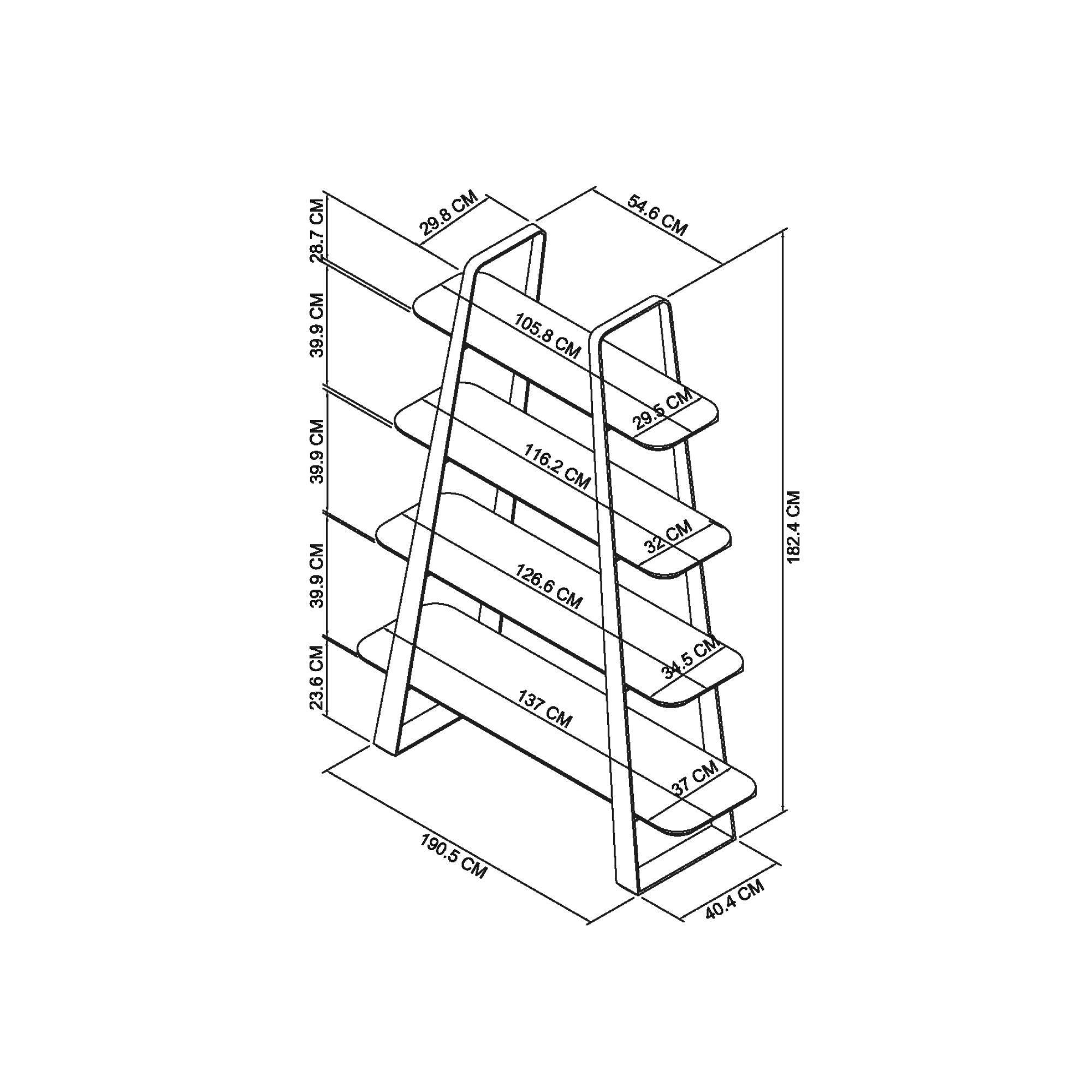 Castello - Weathered Oak Open Display Unit