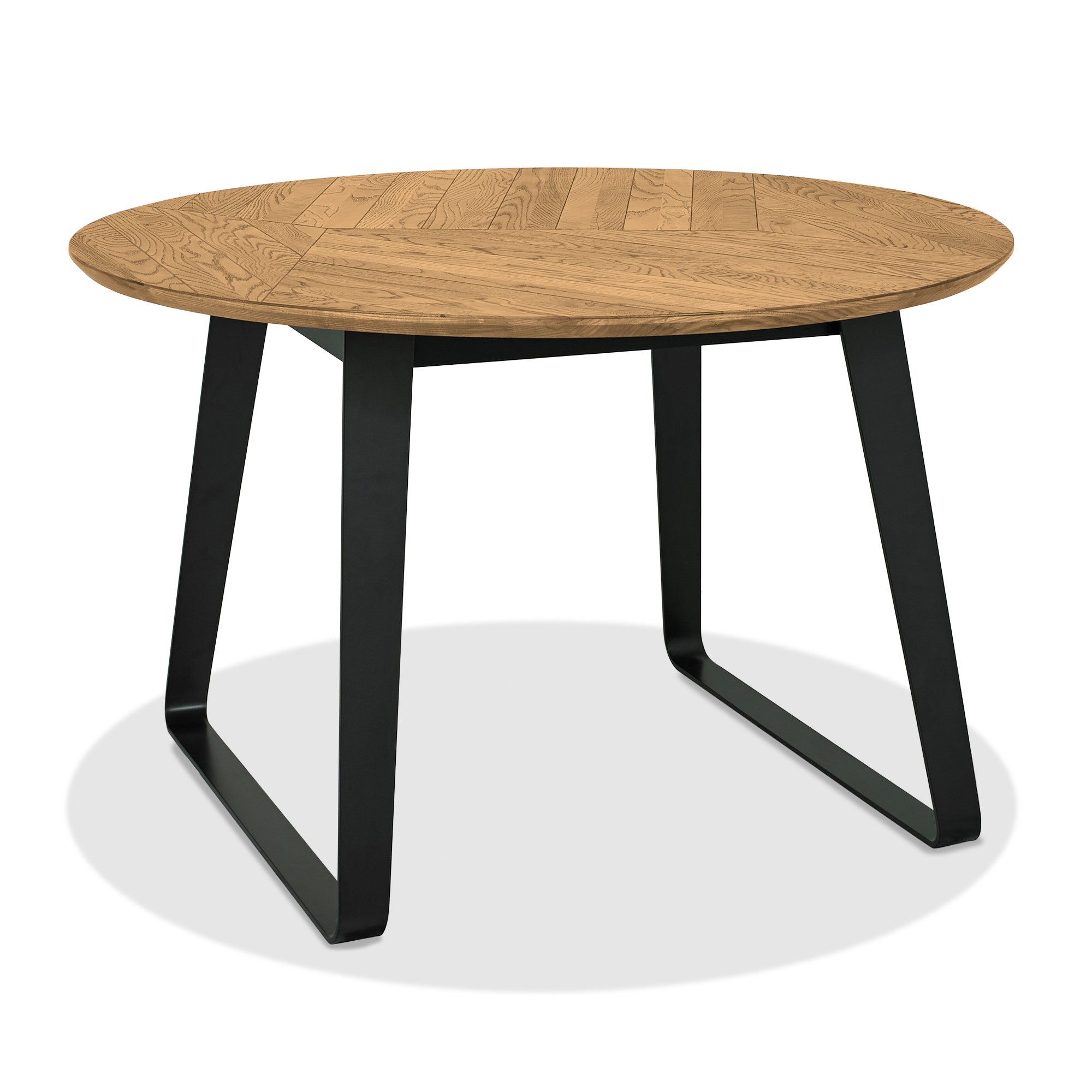 Castello Rustic Oak & Peppercorn 4 Seater Circular Dining Table