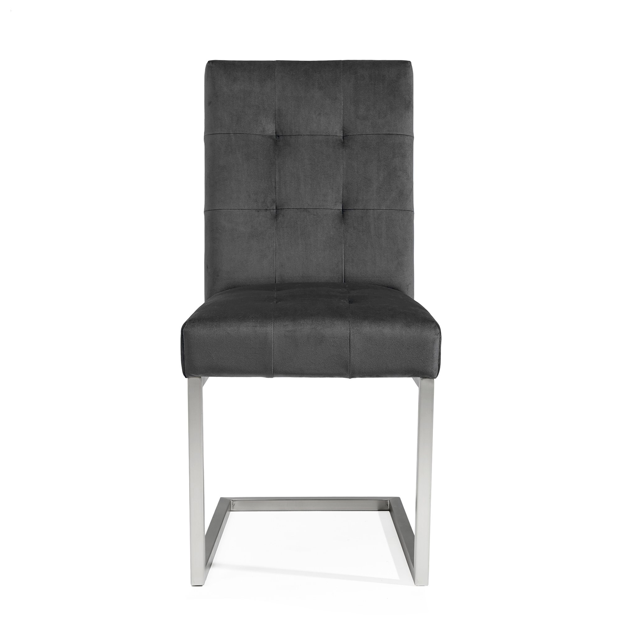 Turner - Cantilever Dining Chair in Metal Velvet (Pair)