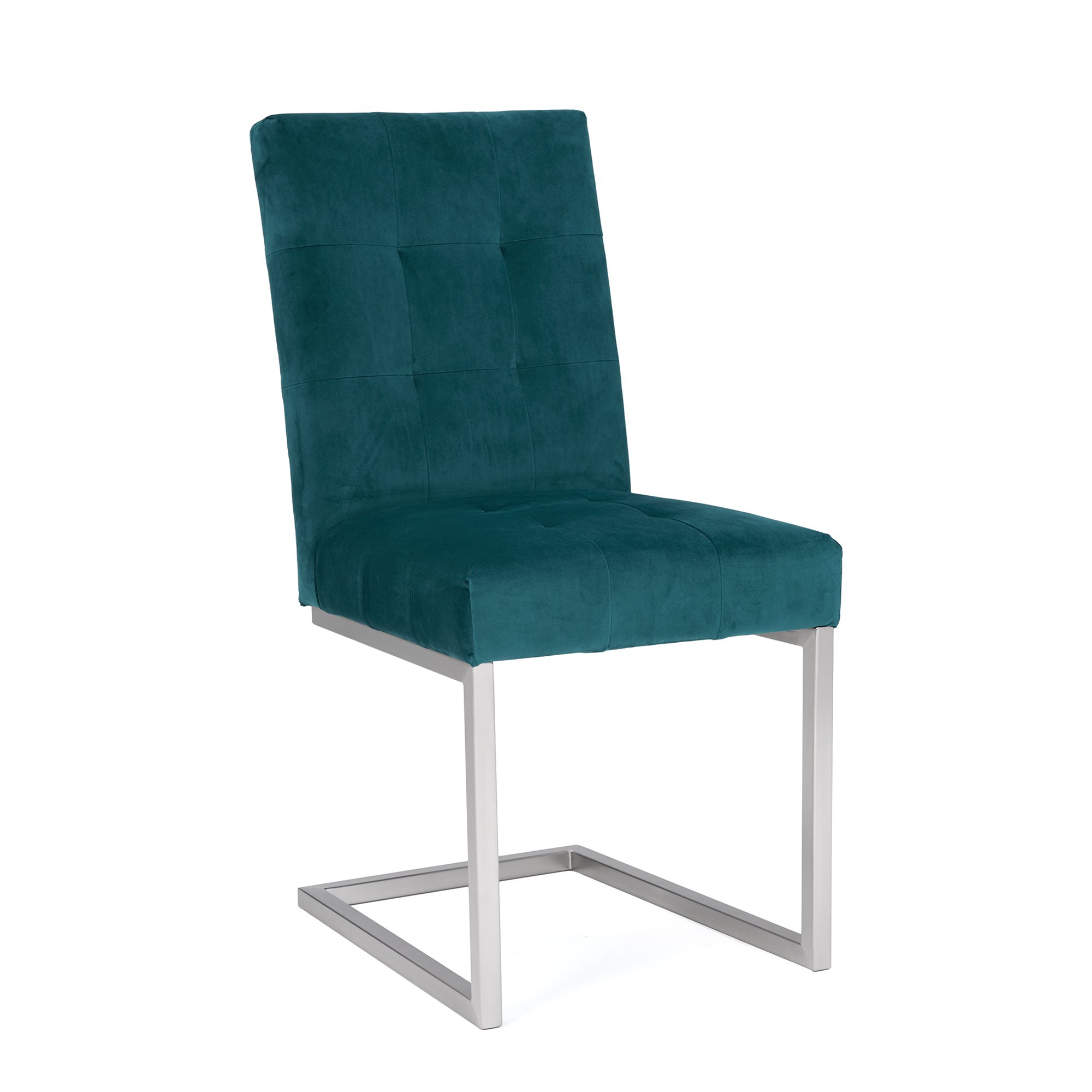 Turner - Cantilever Dining Chair in Sea Green Velvet (Pair)