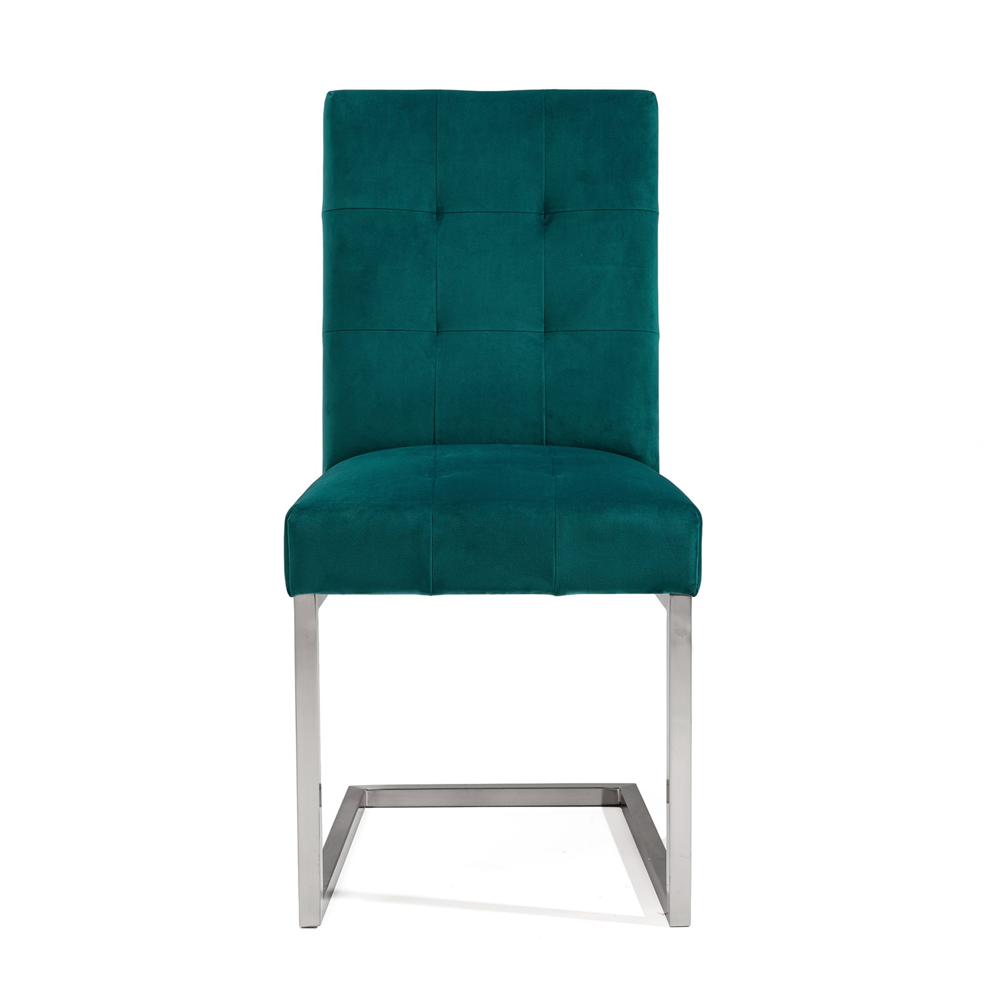 Turner - Cantilever Dining Chair in Sea Green Velvet (Pair)