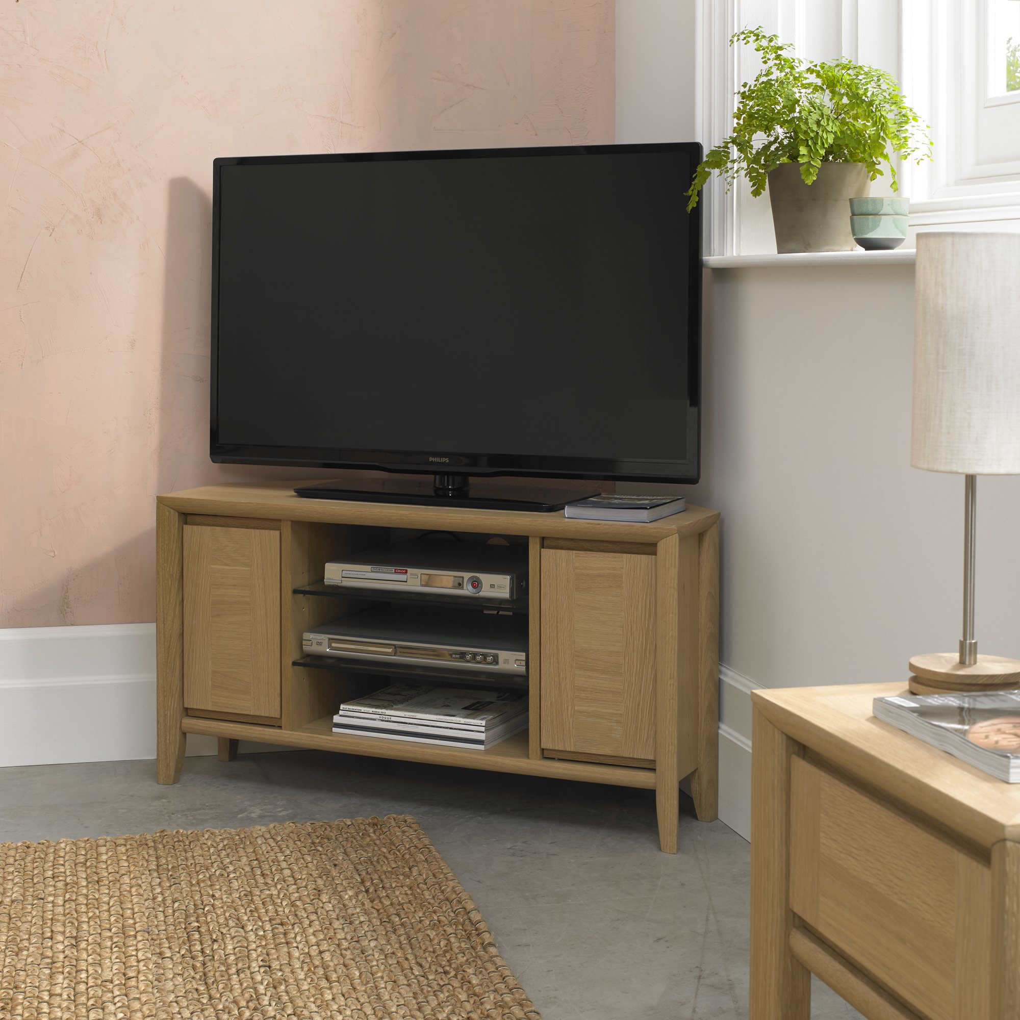 Jasper Oak Corner Entertainment Unit