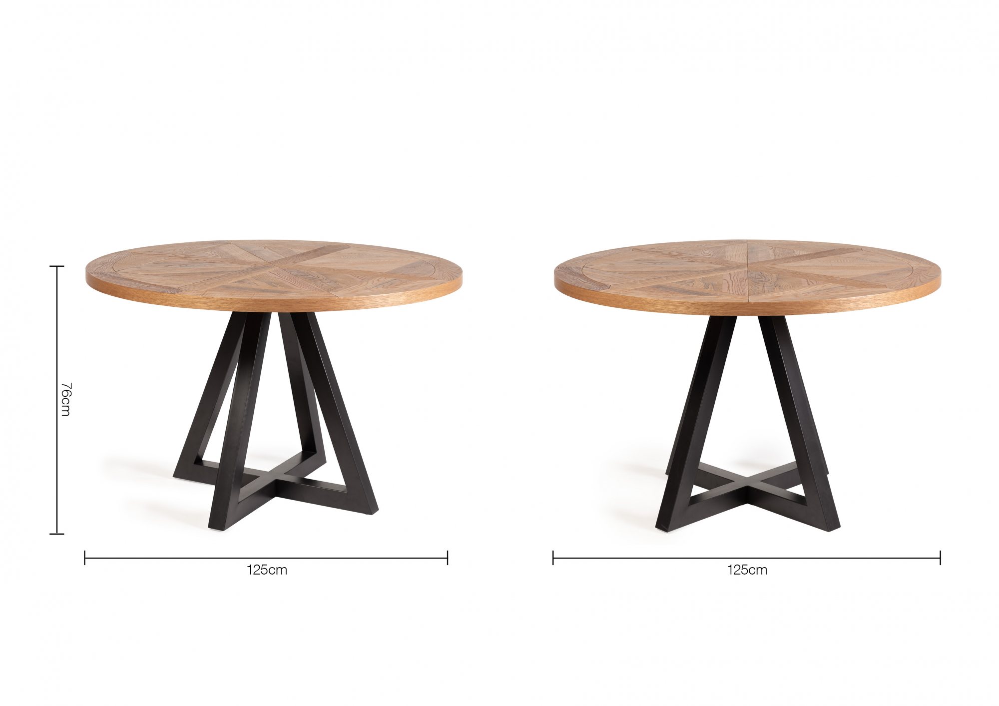 Lowry - Rustic Oak 4 Seater Circular Dining Table