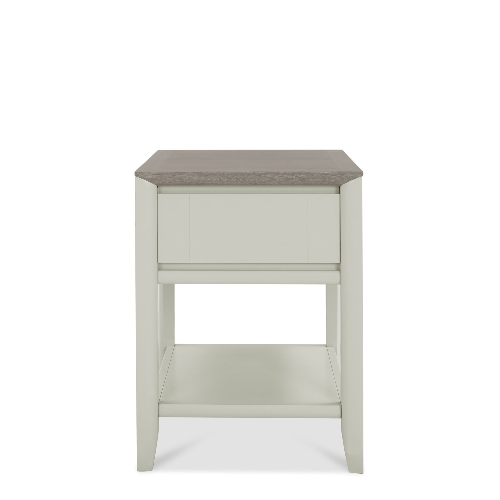 Jasper Grey Washed Oak & Soft Grey Lamp Table With Drawer Home Origins