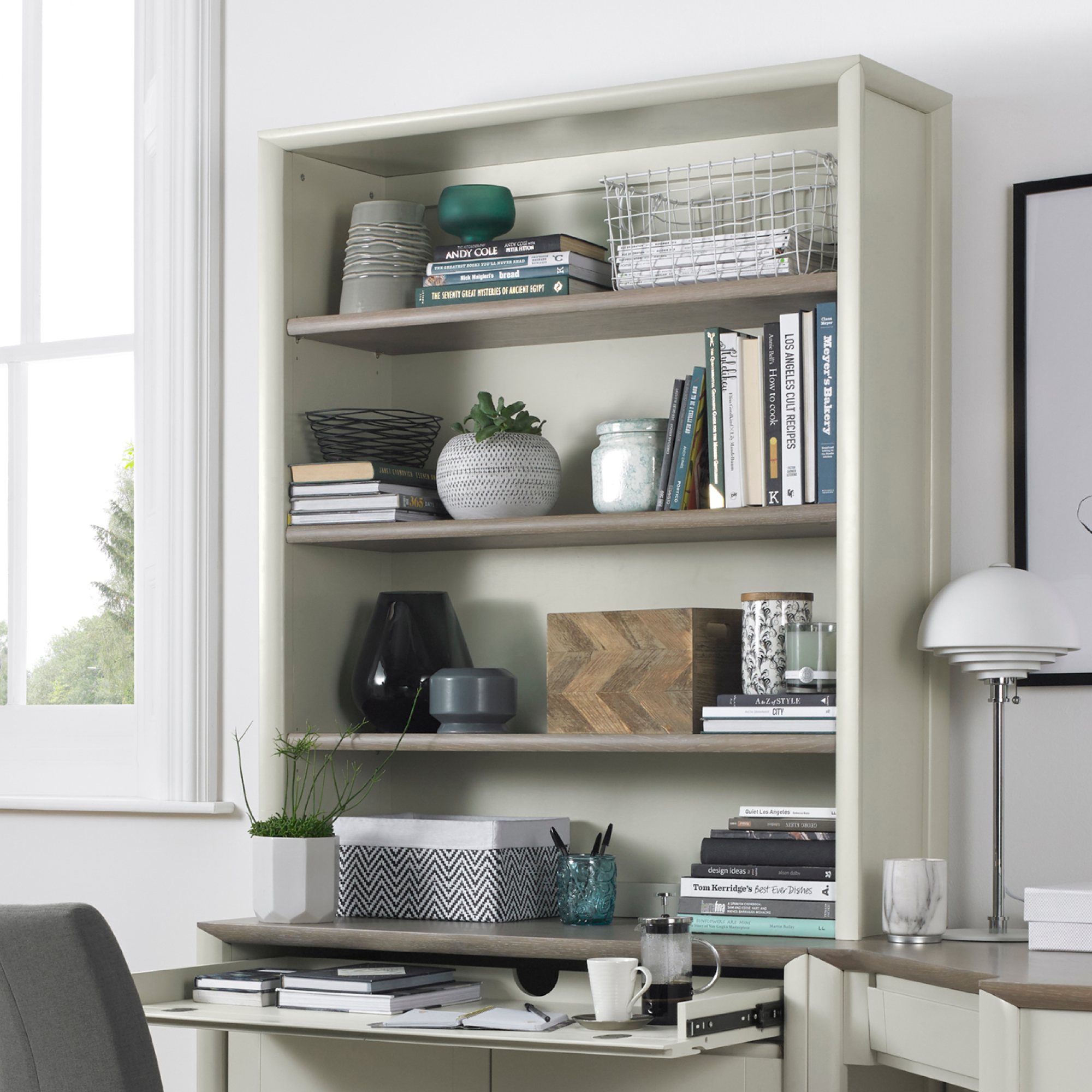 Jasper Grey Washed Oak & Soft Grey Wide Top Unit