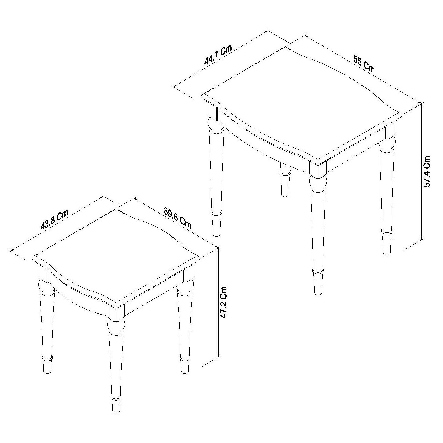 Miller - Grey Washed Oak Nest of Lamp Tables