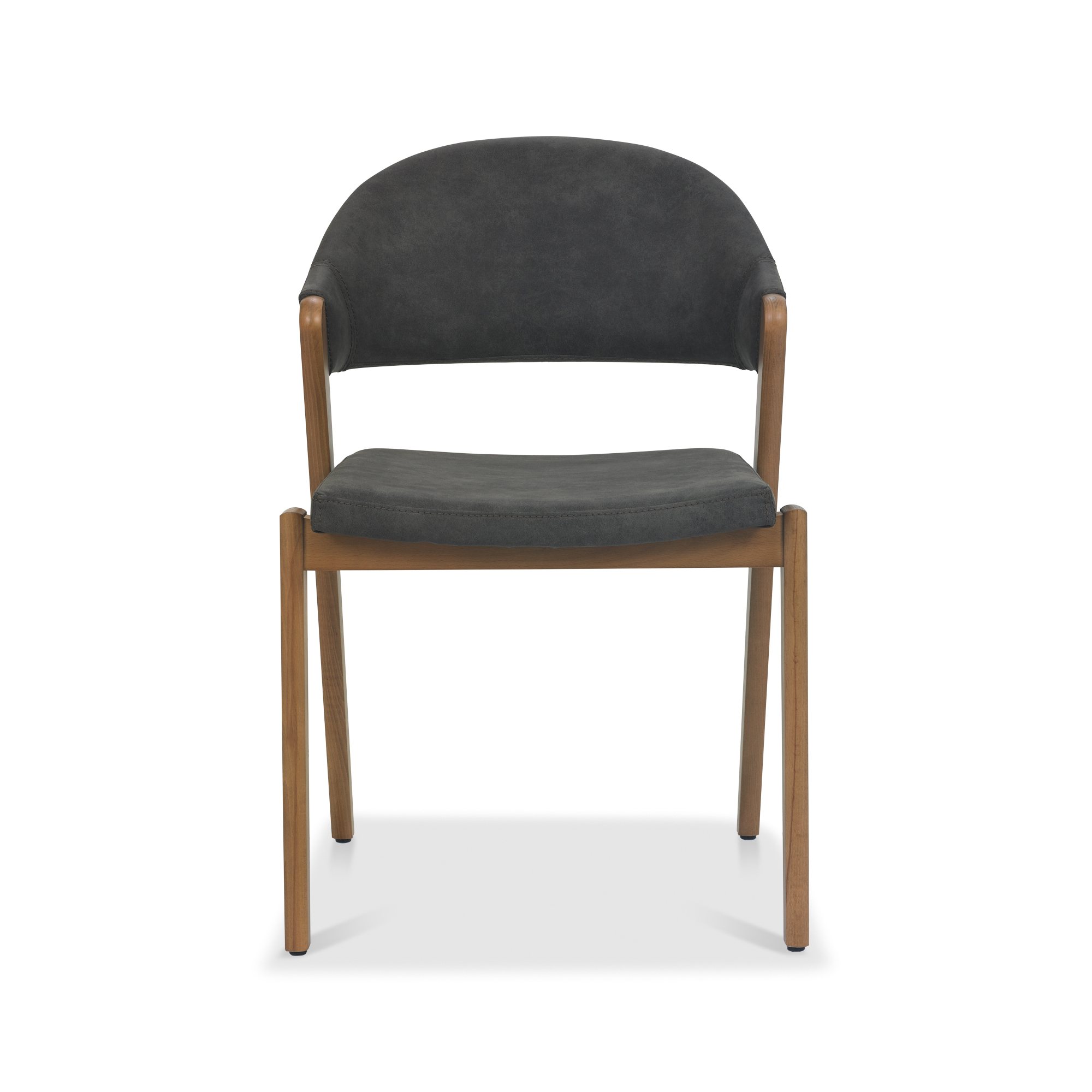 Rosen - Rustic Oak Dining Chair in Dark Grey Fabric (Pair)