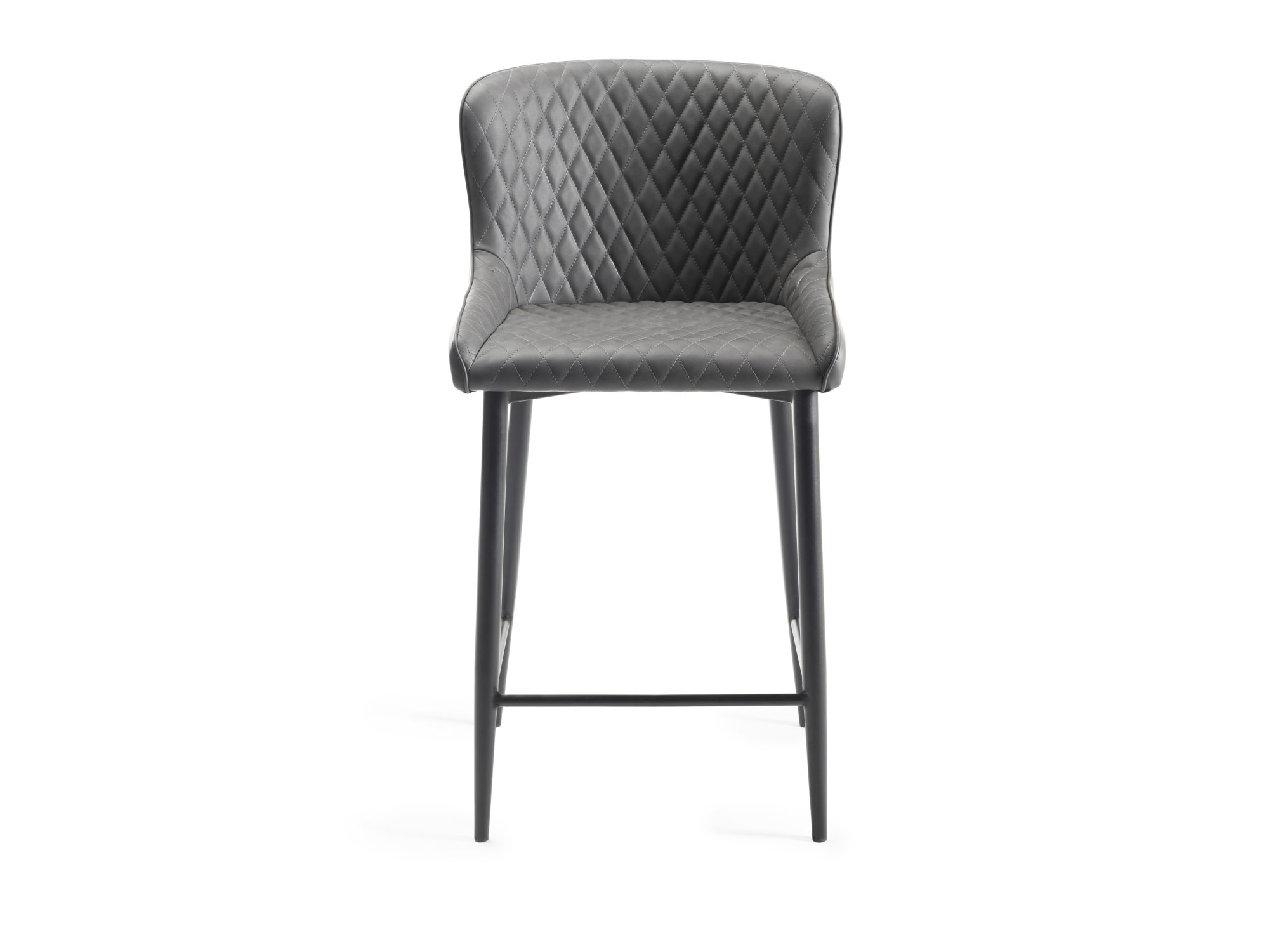 Cezanne - Bar Stool in Dark Grey Faux Leather (Pair)