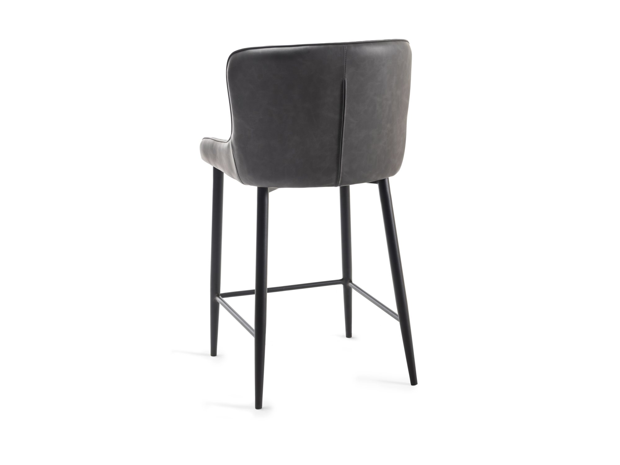Cezanne - Bar Stool in Dark Grey Faux Leather (Pair)