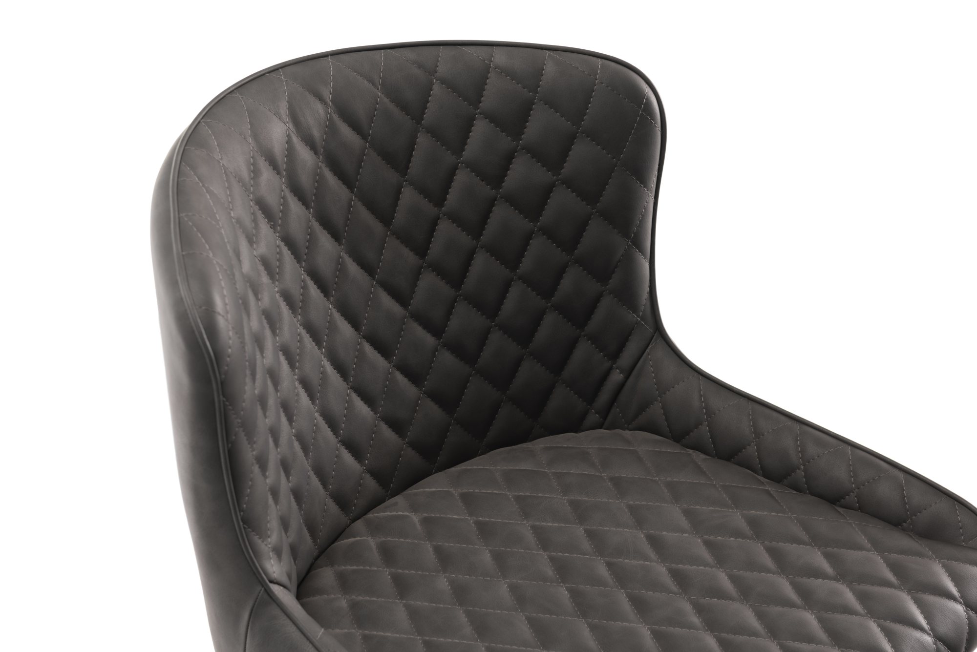 Cezanne - Bar Stool in Dark Grey Faux Leather (Pair)