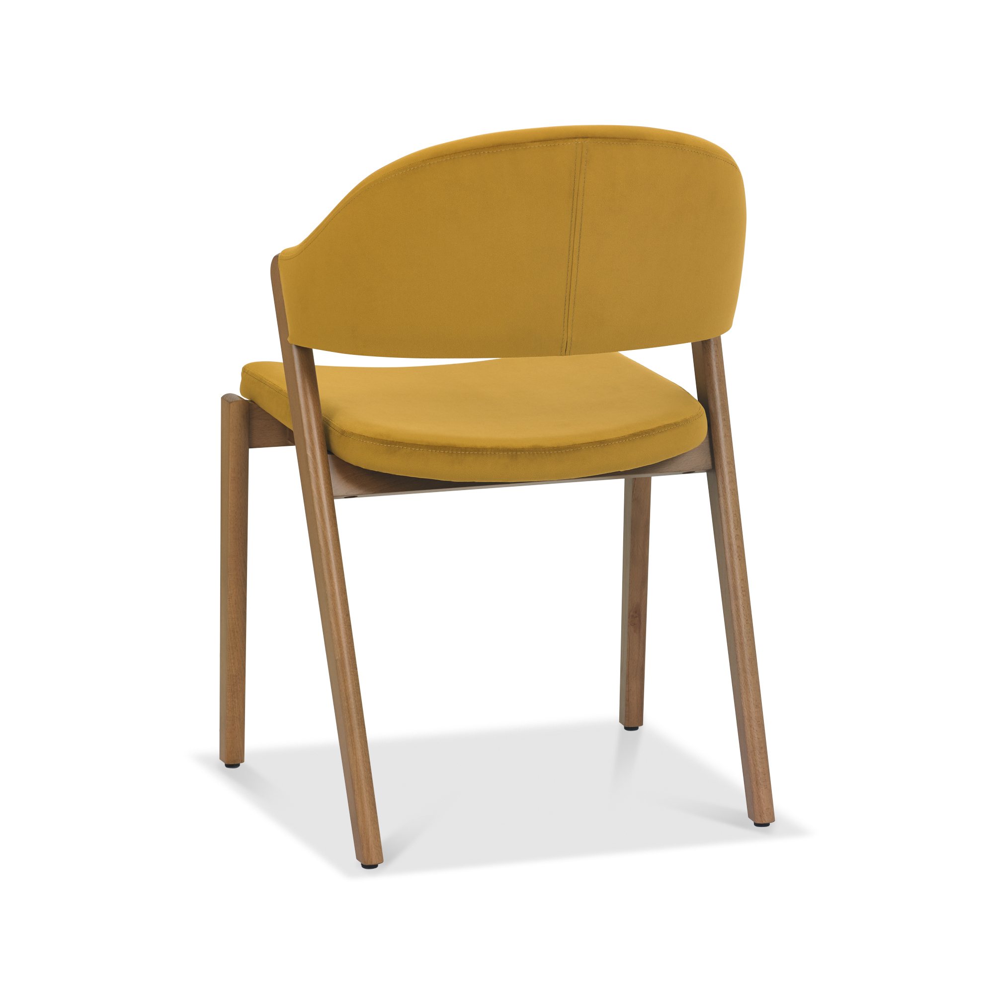 Rosen - Rustic Oak Dining Chair in Dark Mustard Velvet (Pair)
